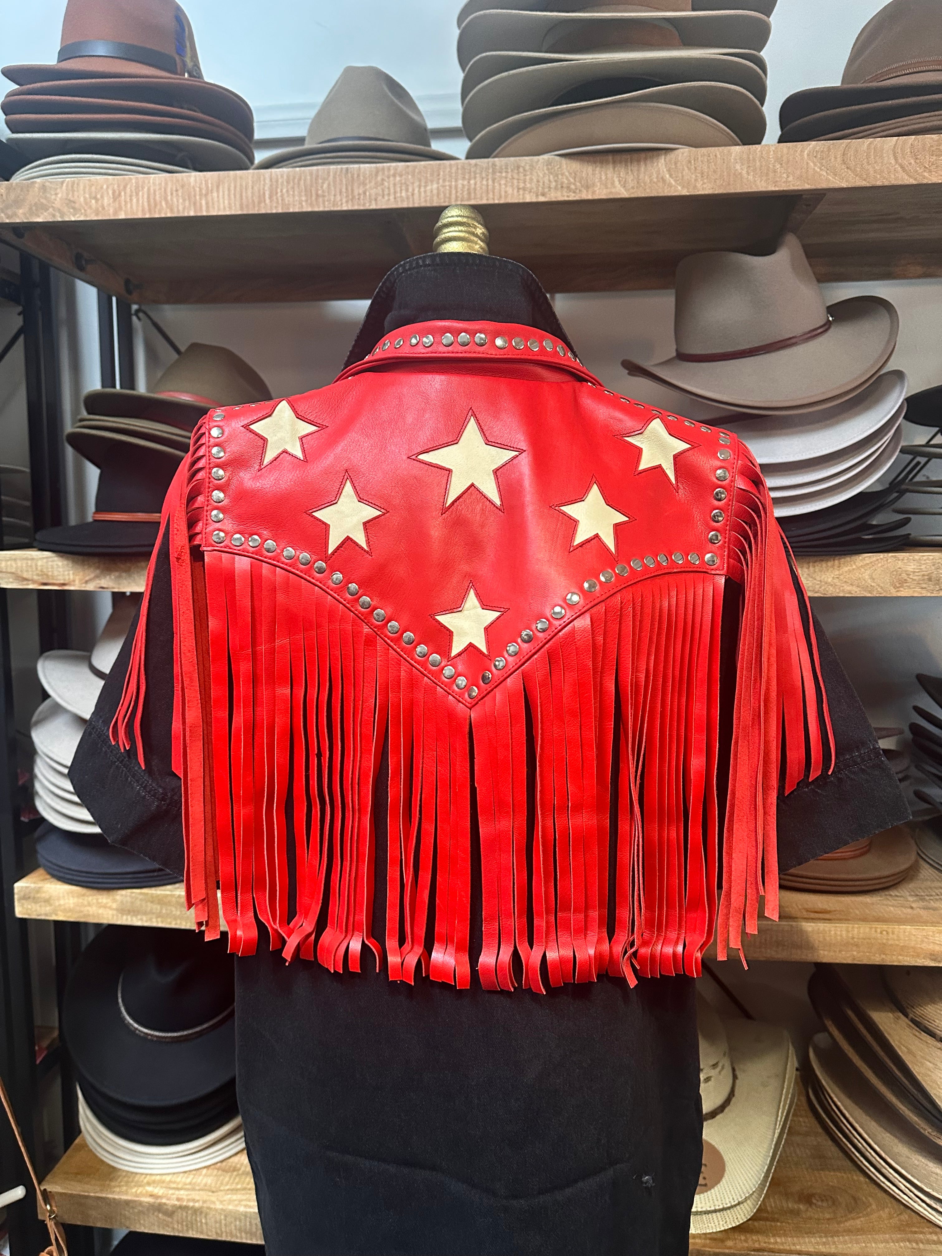 Urban Dust Star Fringe Leather Cape