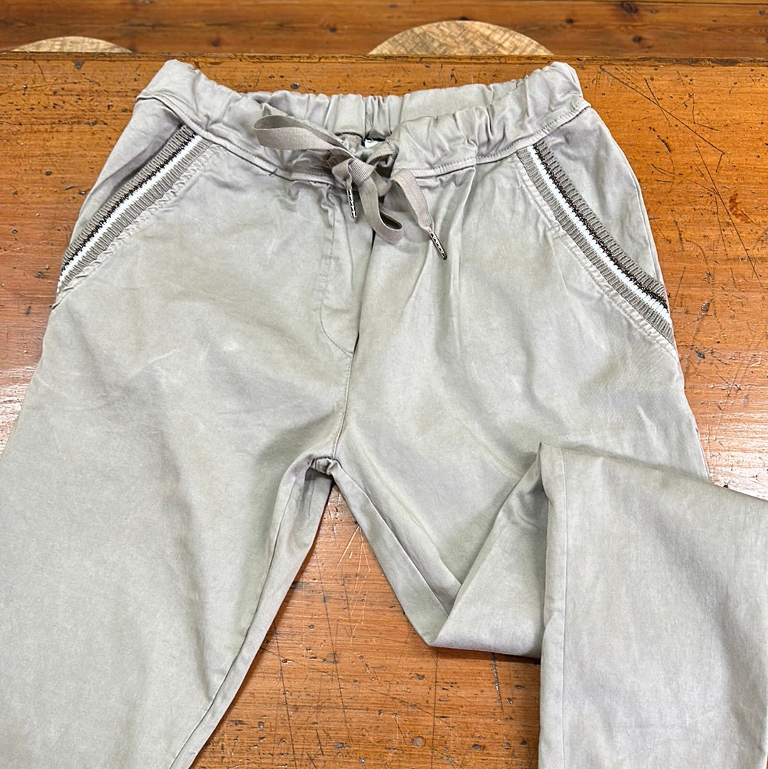 Urban Luxury Lovell Elastic Waist Joggers - Natural