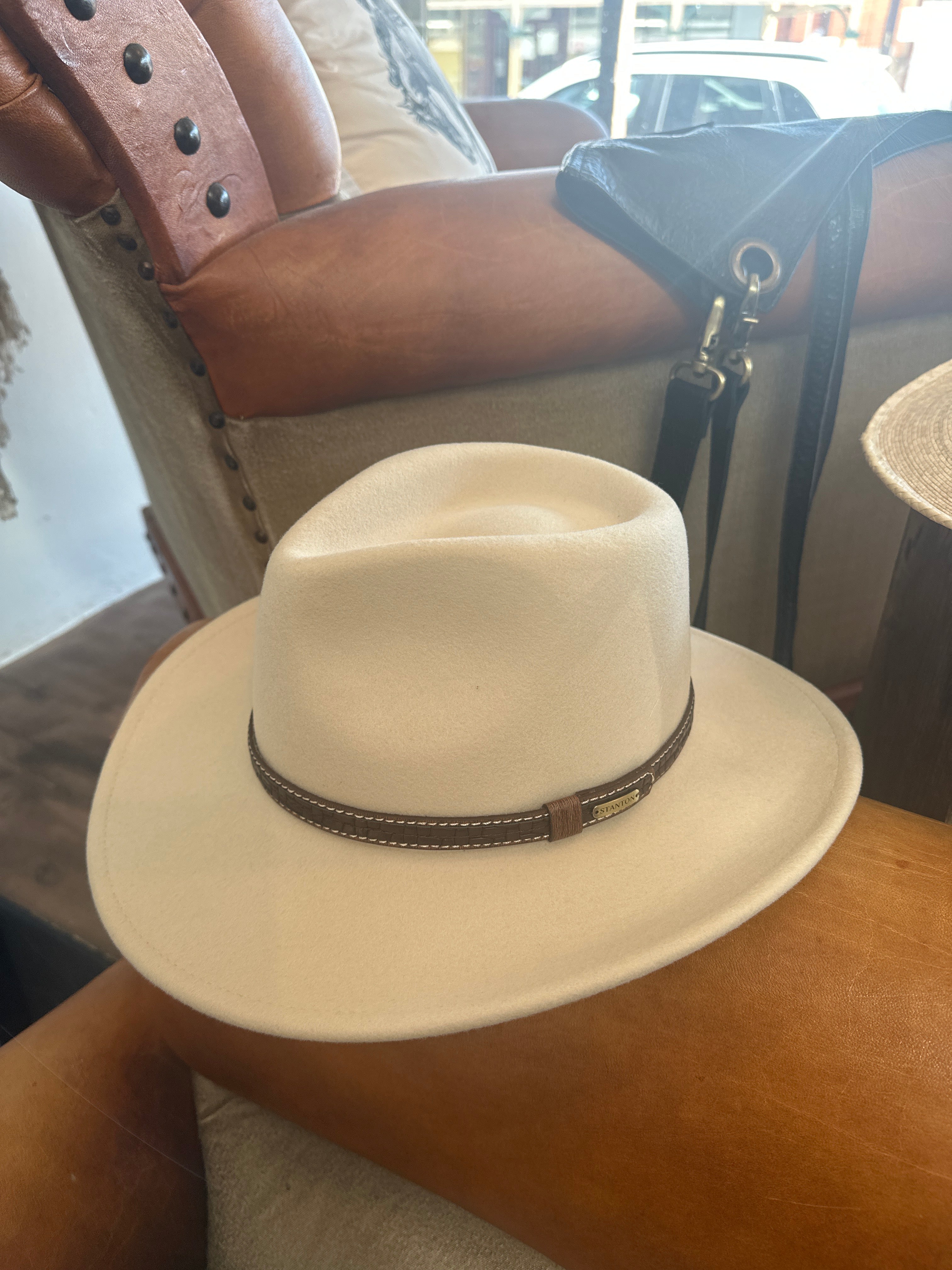 Western Felt Fedora - SF359 - Textured Crocodile Hat Band