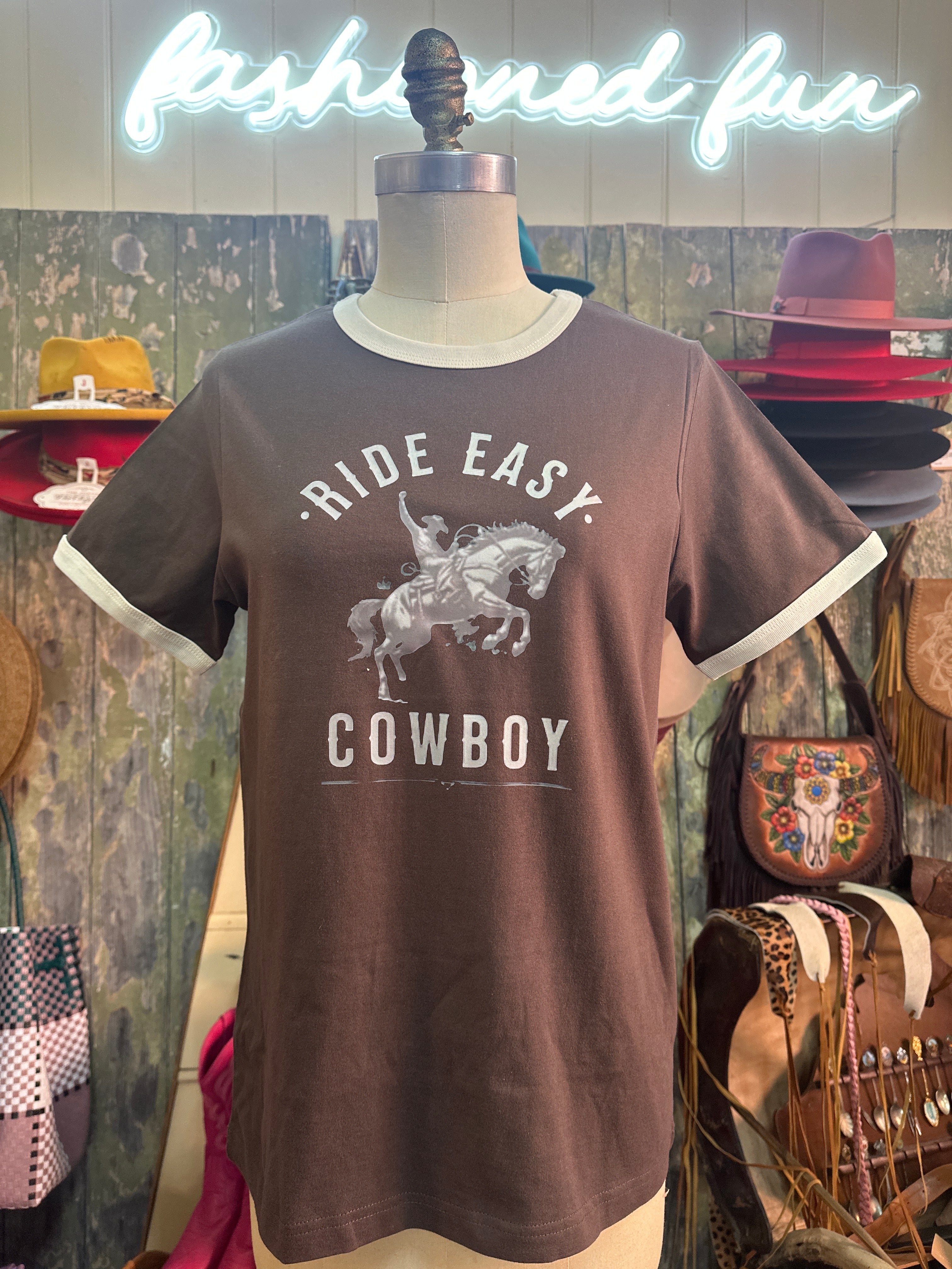 Ride Easy Cowboy Ringer T.Shirt