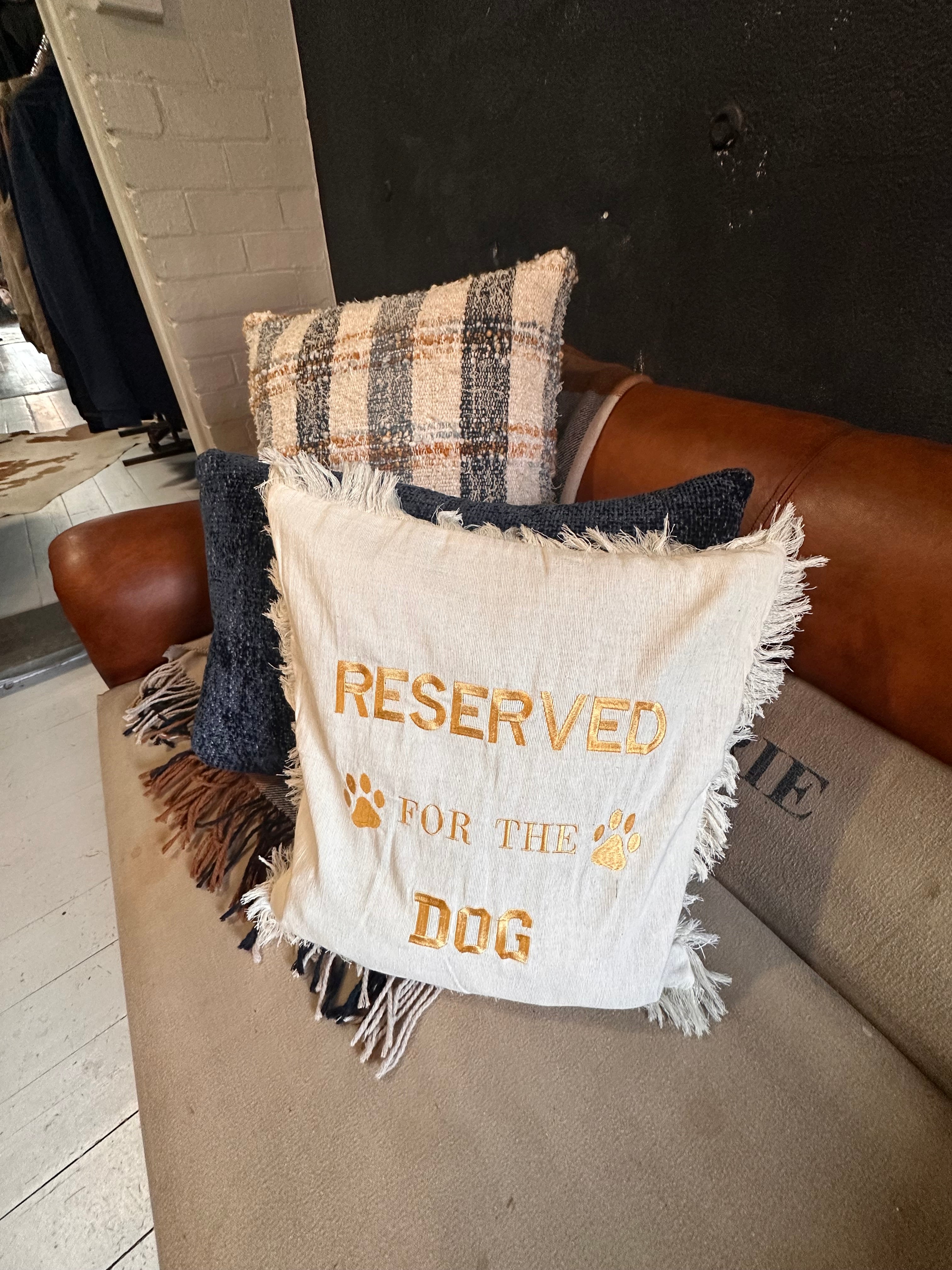 Reserved For The Dog Linen Pillow