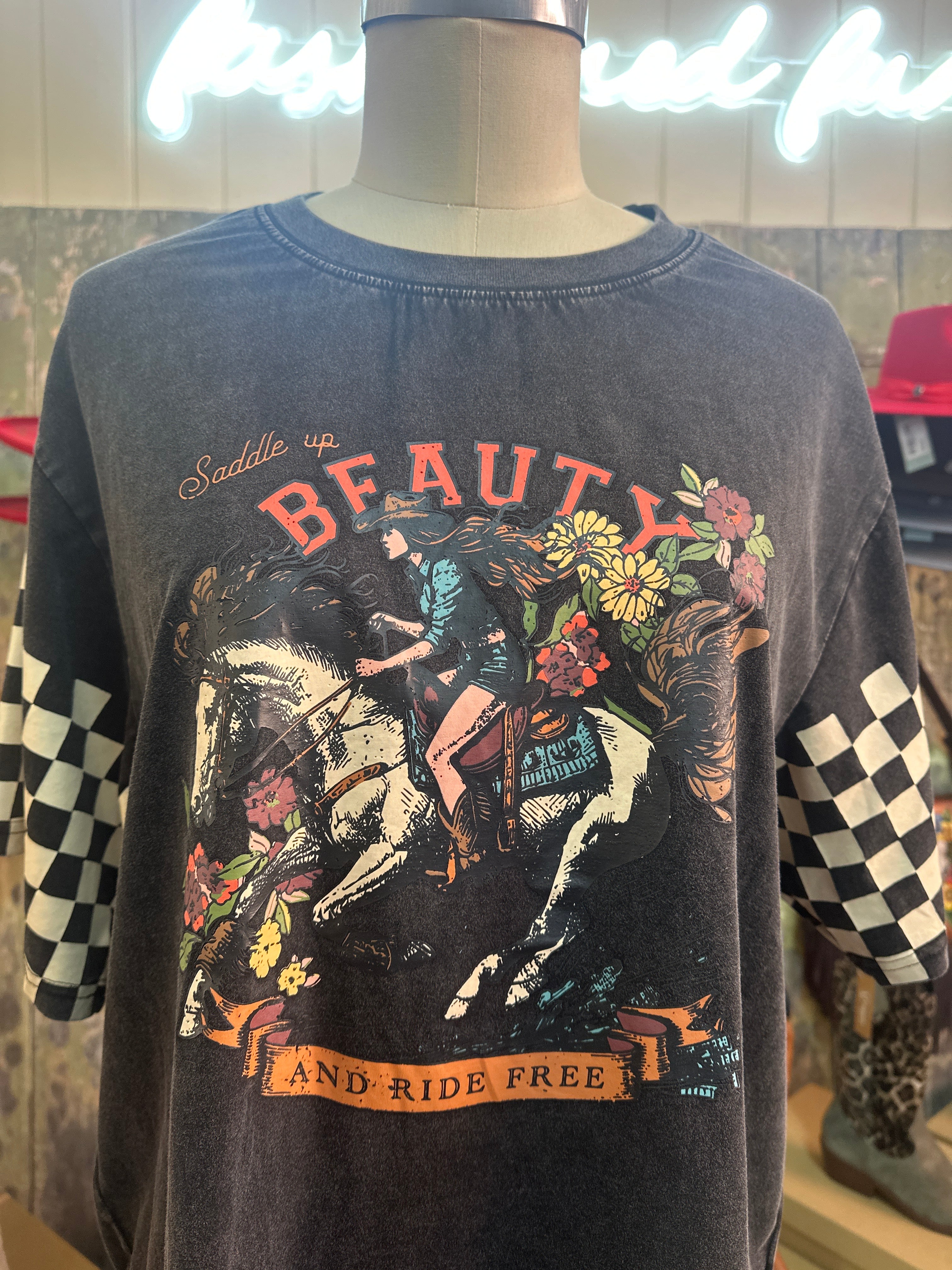 Paper Heart Exclusive Print Saddle Up Beauty T.Shirt