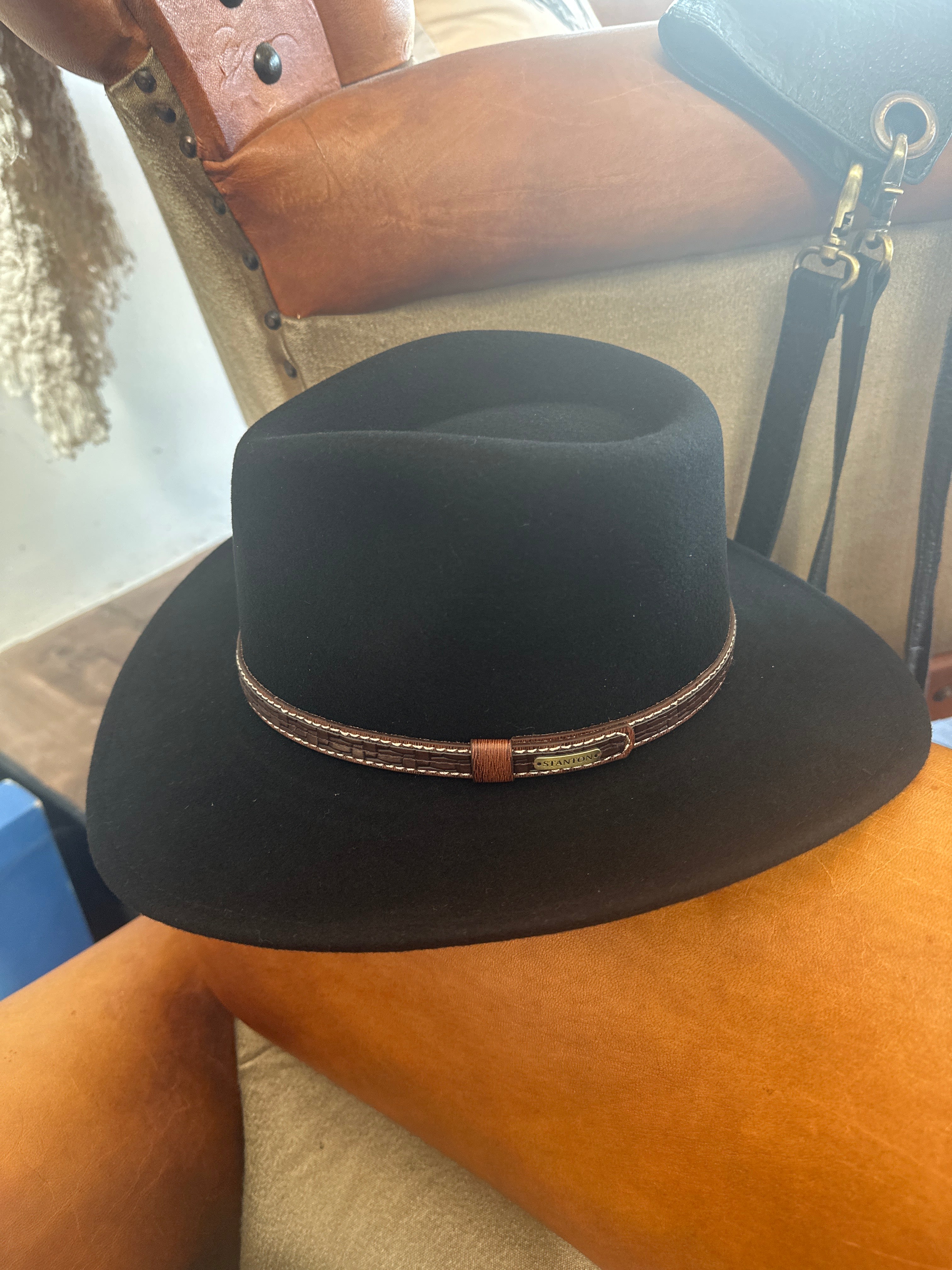 Western Felt Fedora - SF359 - Textured Crocodile Hat Band