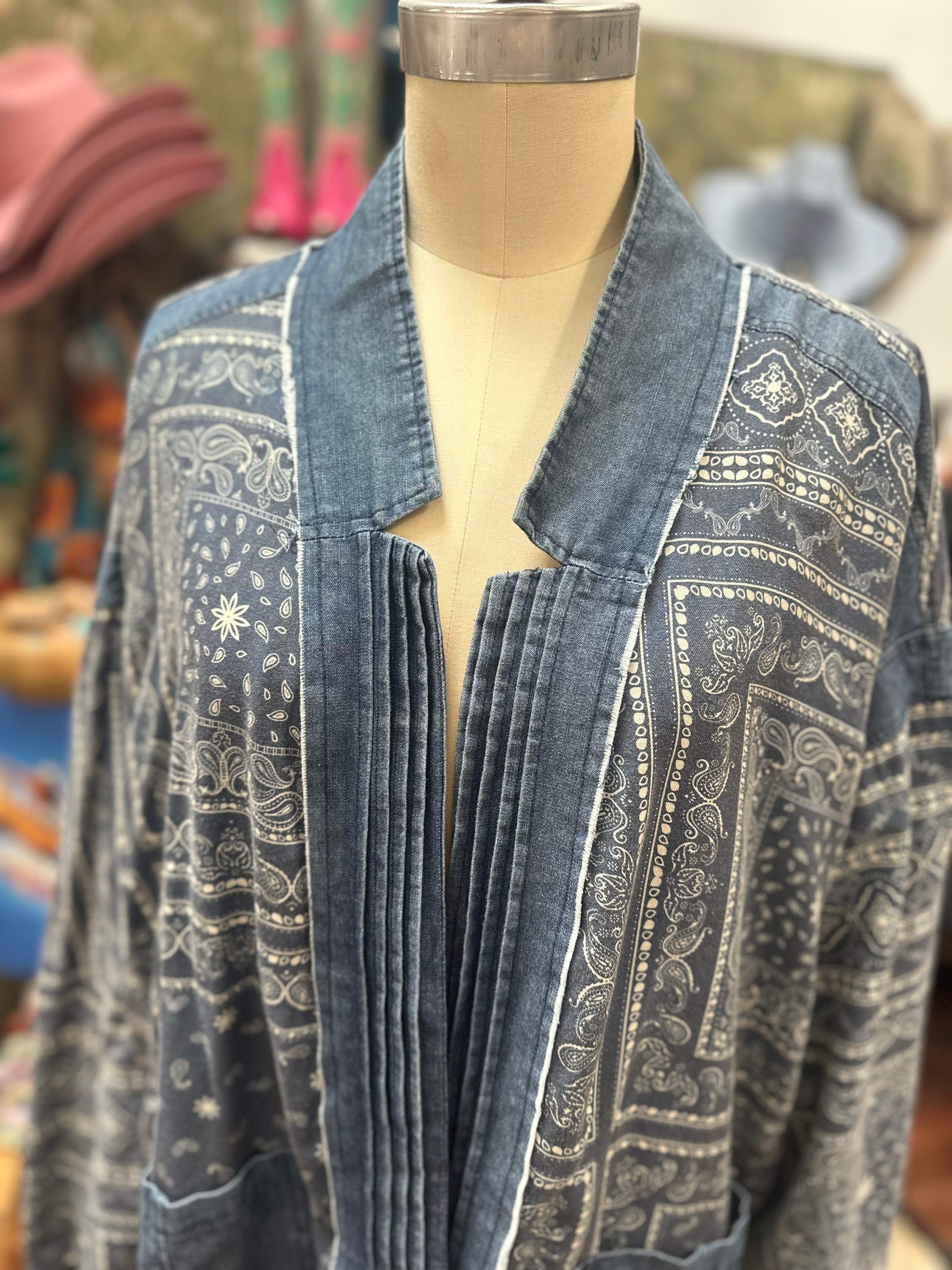 Alex Paisley Denim Swing Jacket
