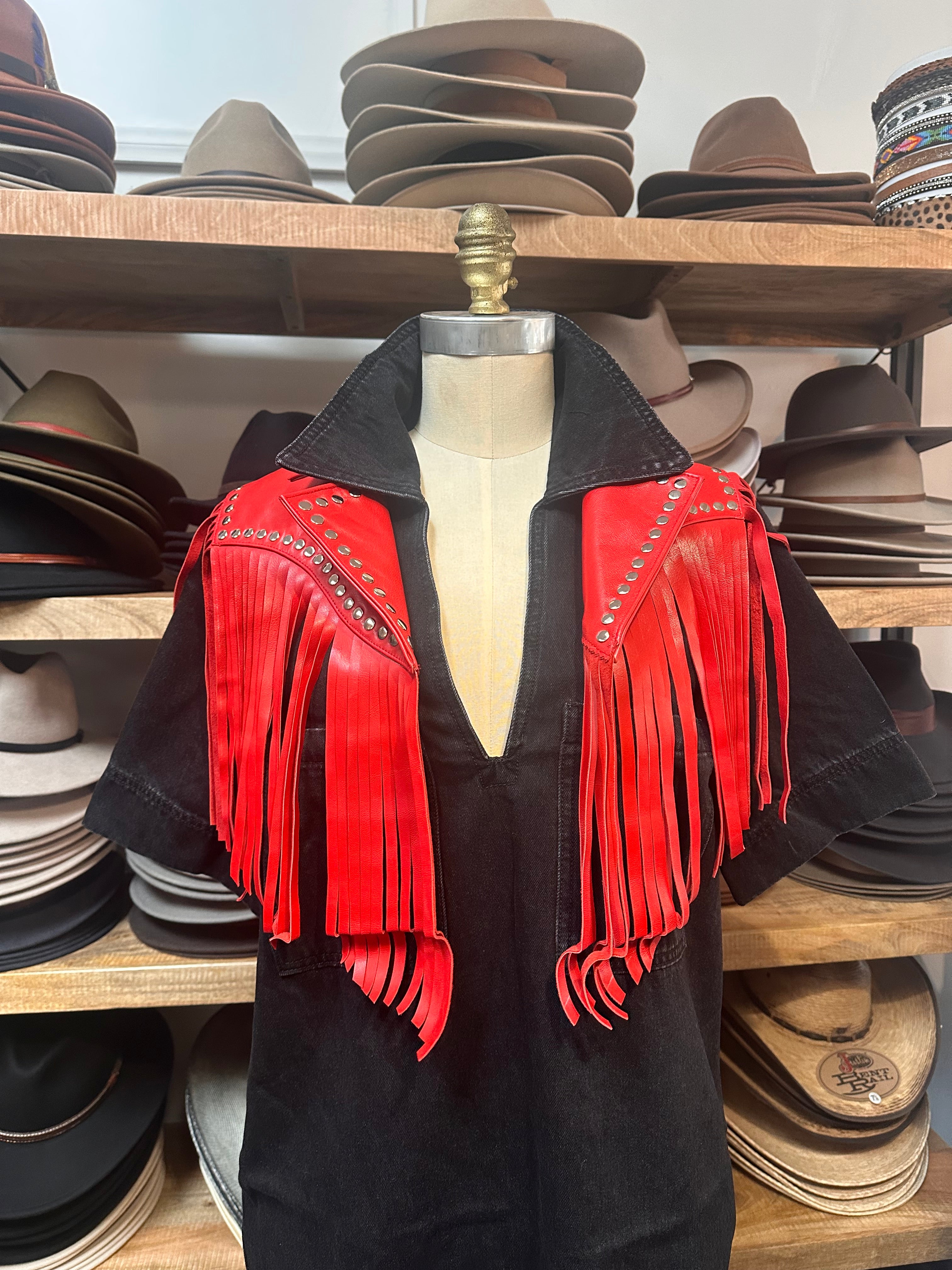 Urban Dust Star Fringe Leather Cape
