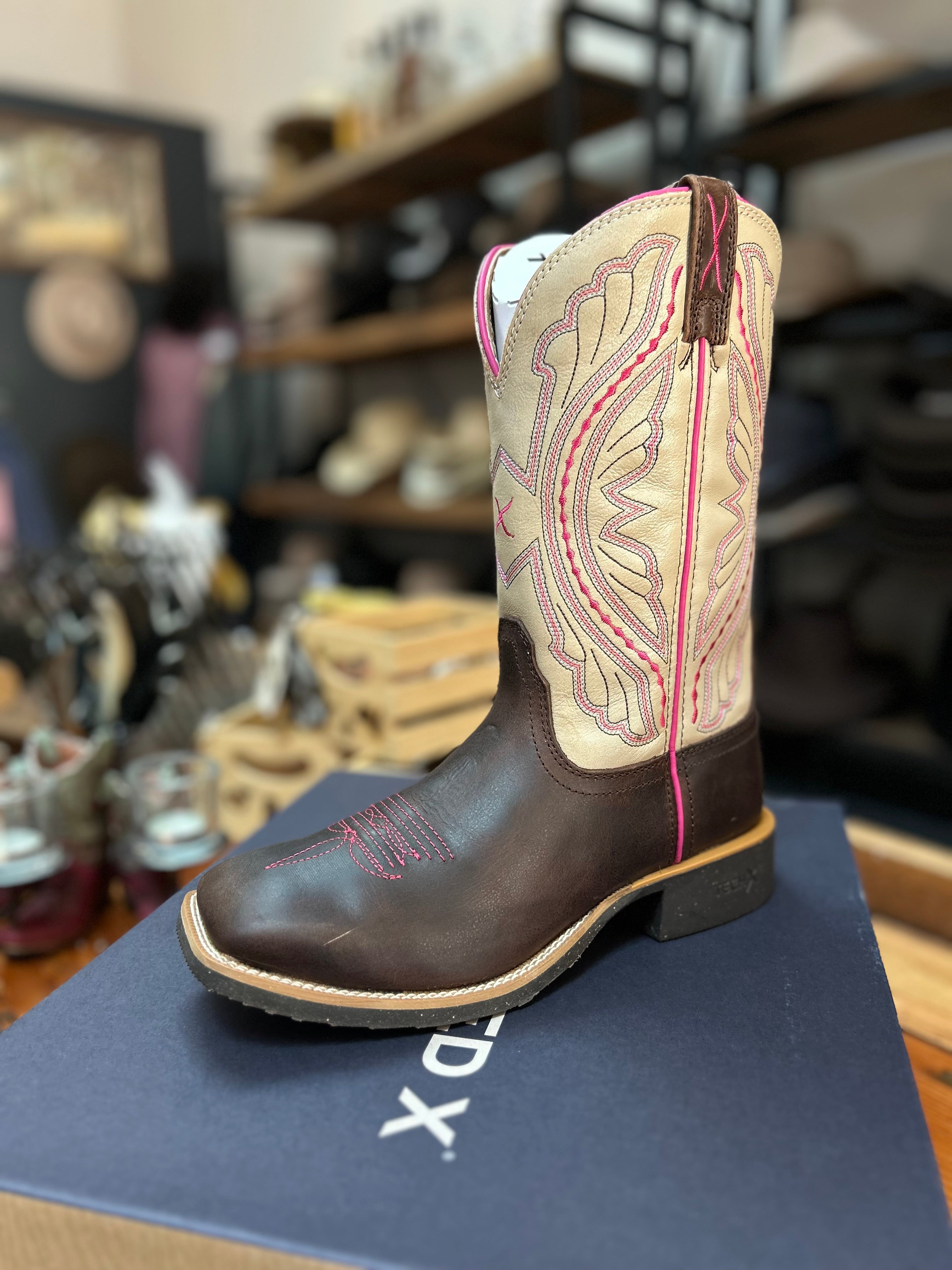 Twisted X Pink 11 Tech x2 Boot Almond and Pink - Breast Cancer Foundation