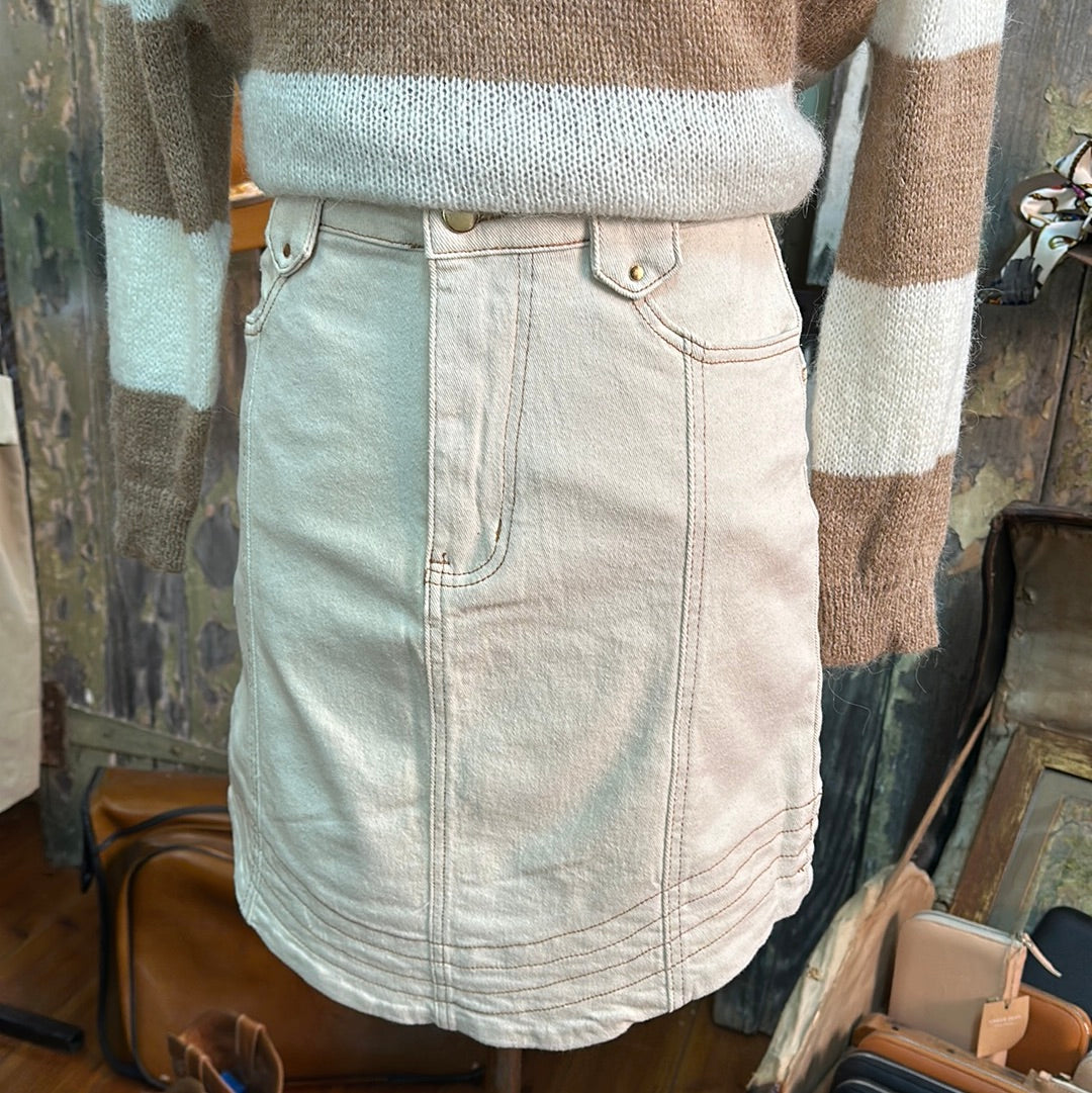 Refuge Denim Curved Hem Skirt