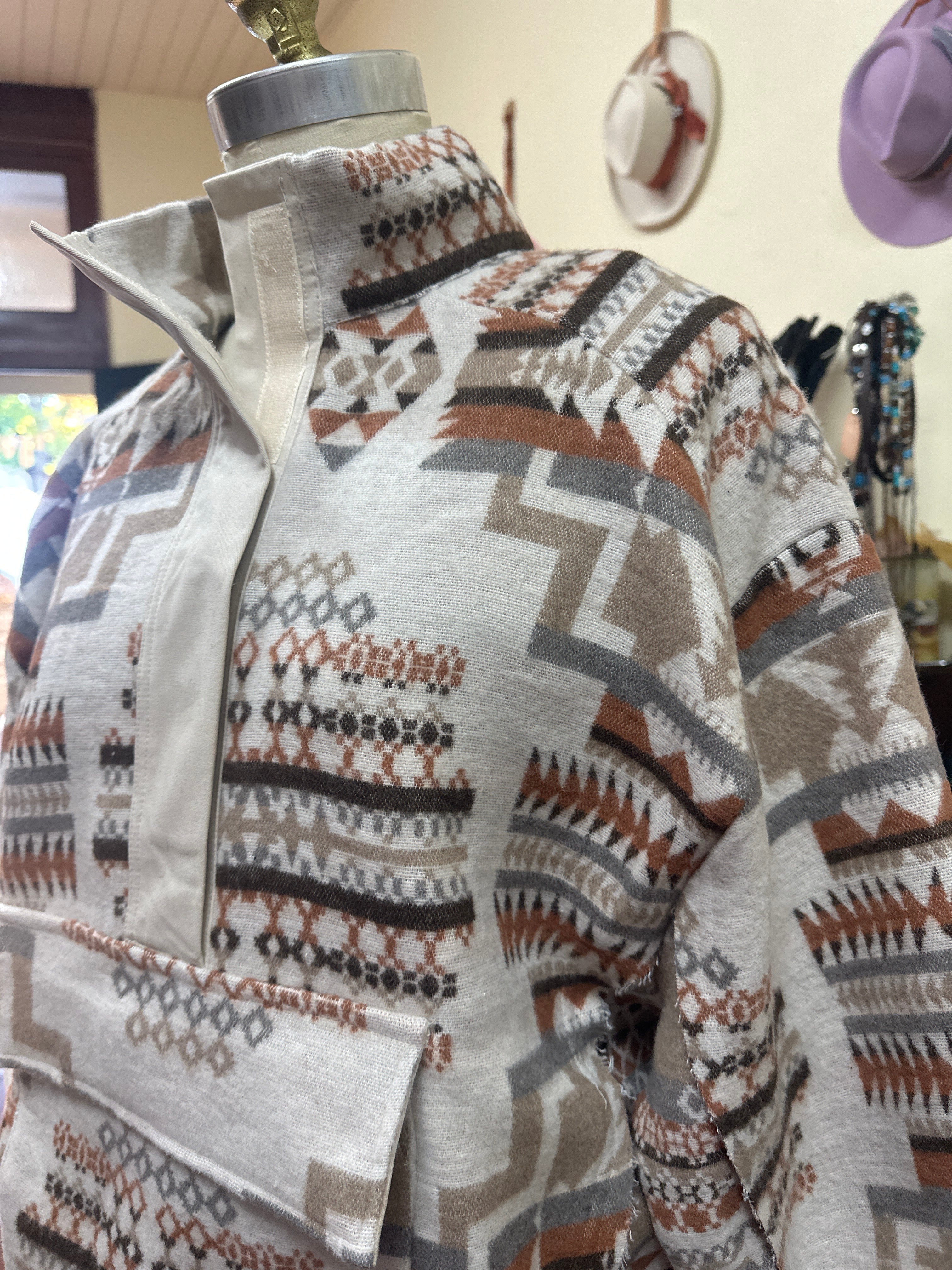 Blue B. Aztec Jaquard Mock Neck Pullover