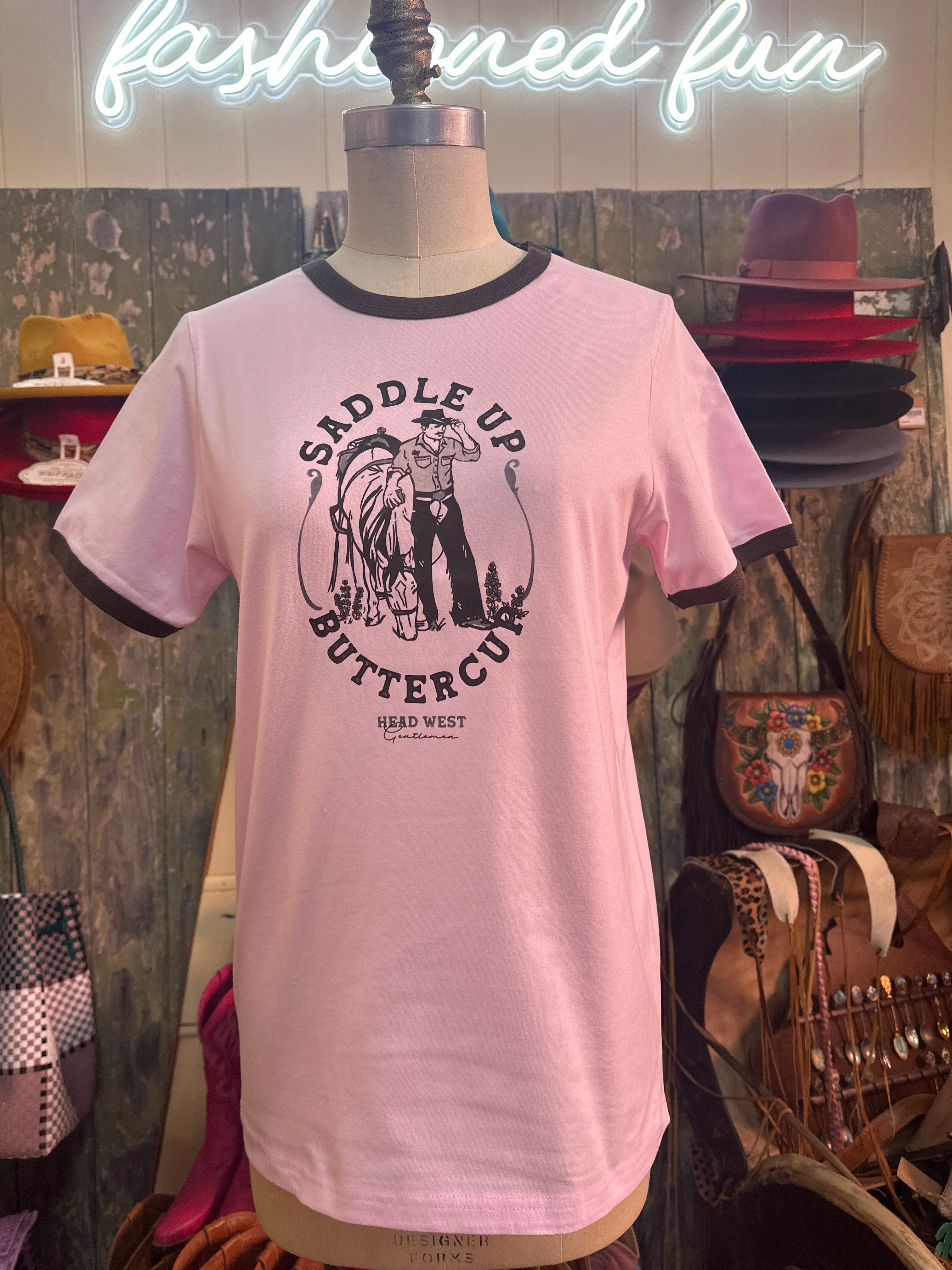 Saddle Up Buttercup Ringer T.Shirt