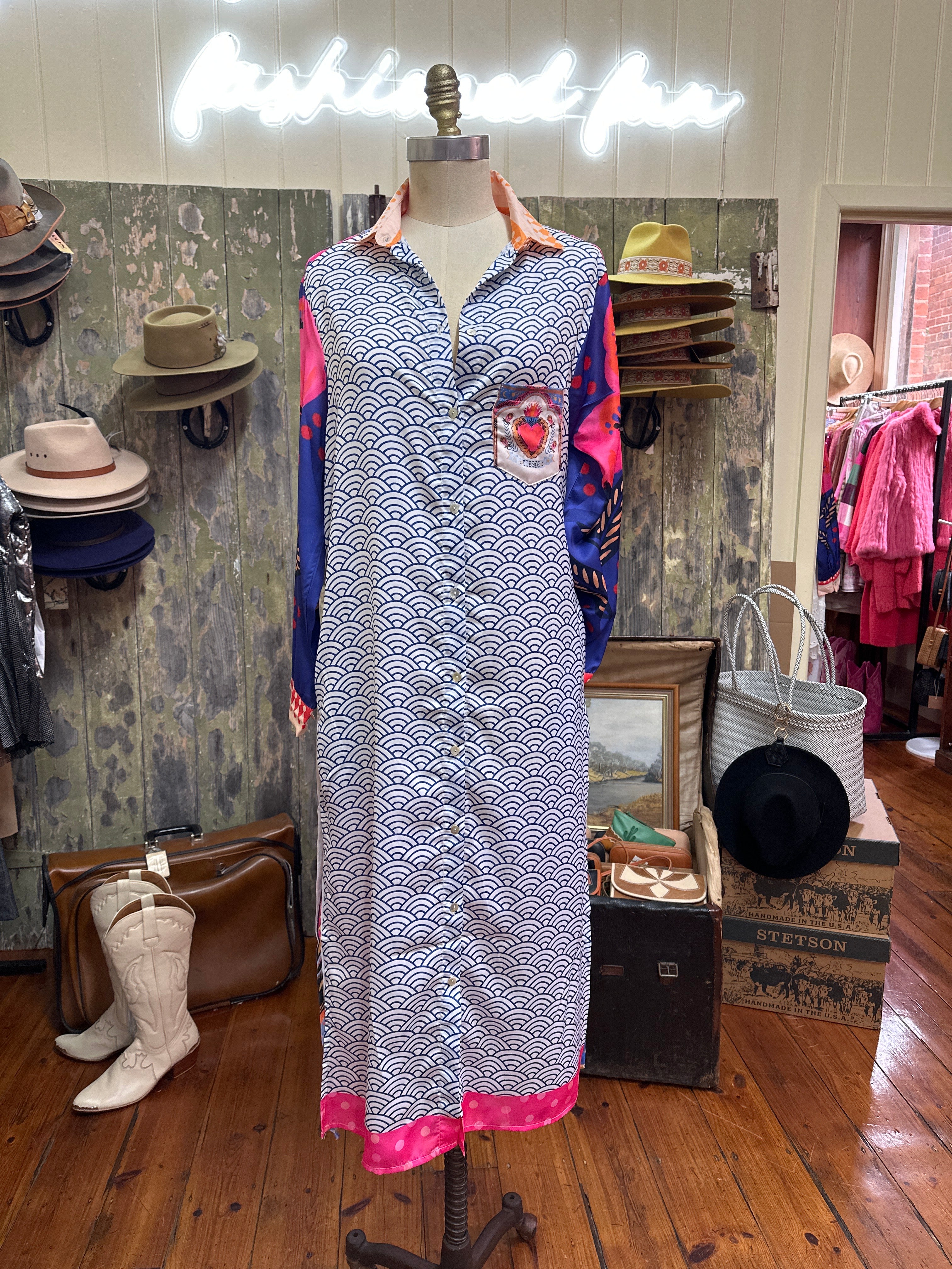 Italian Star Bleeding Heart Print Shayla Dress
