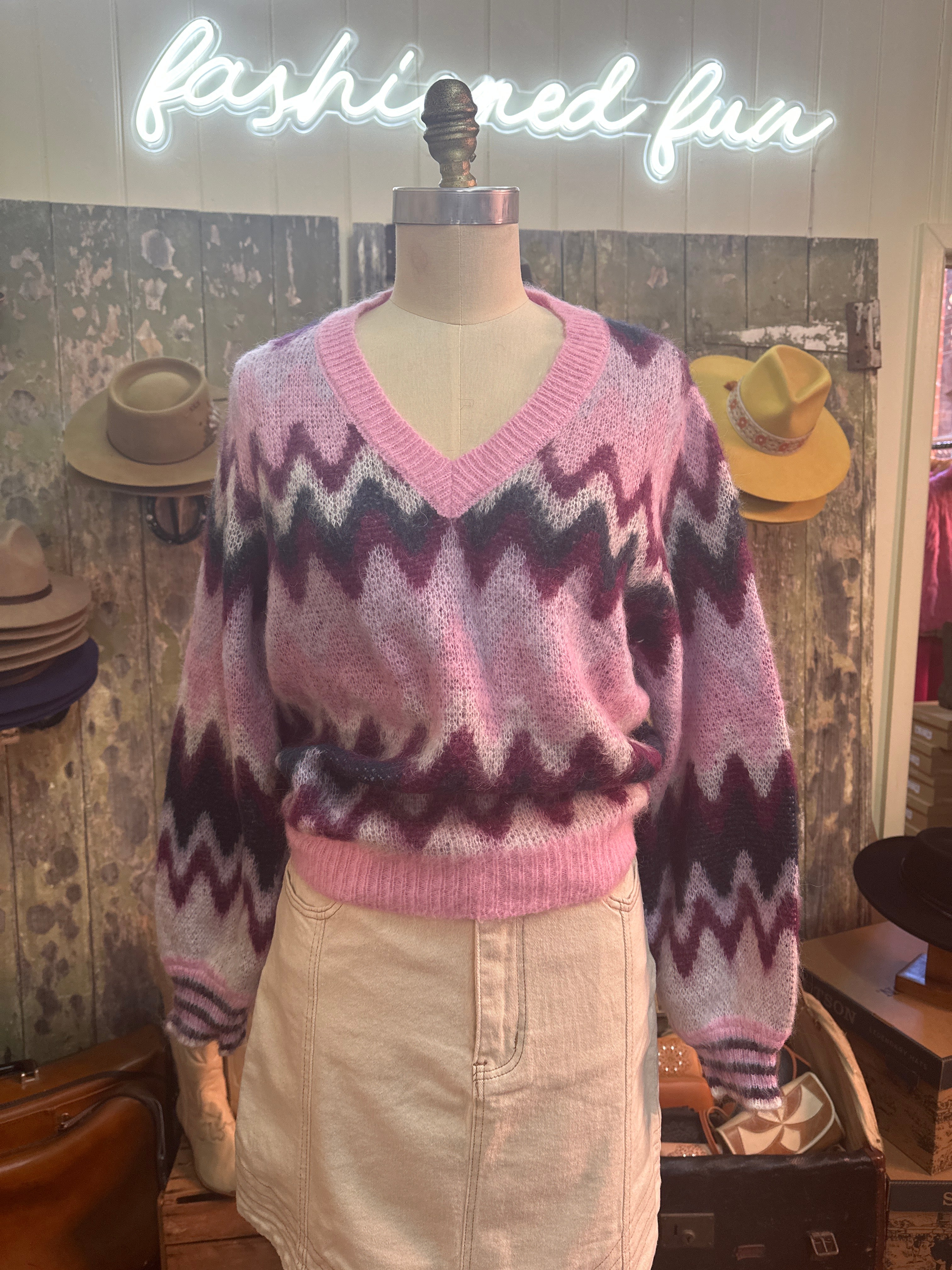 Italian Star Mohair Razz Knit Jumper LILAC