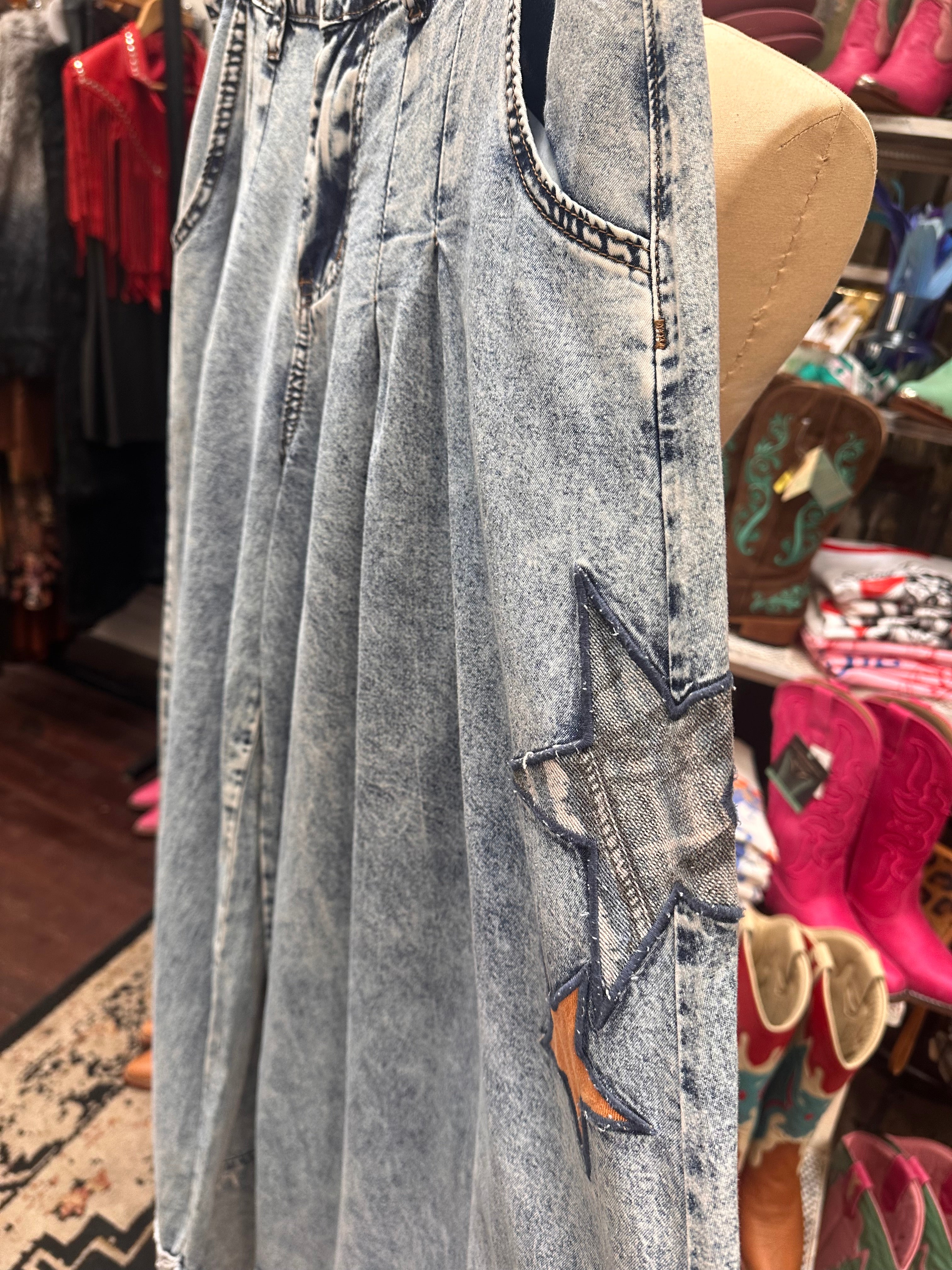Archie Star Denim Flared Jeans