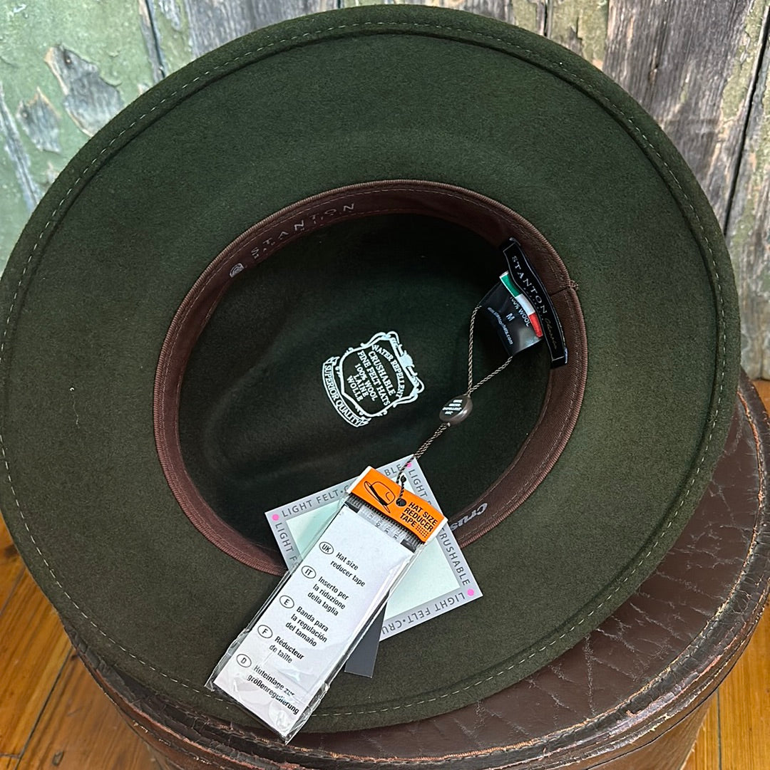 Urban Dust's Top Selling Style for Two Years Running - Stanton Italian Made Crushable 100% Wool Fedora IT001