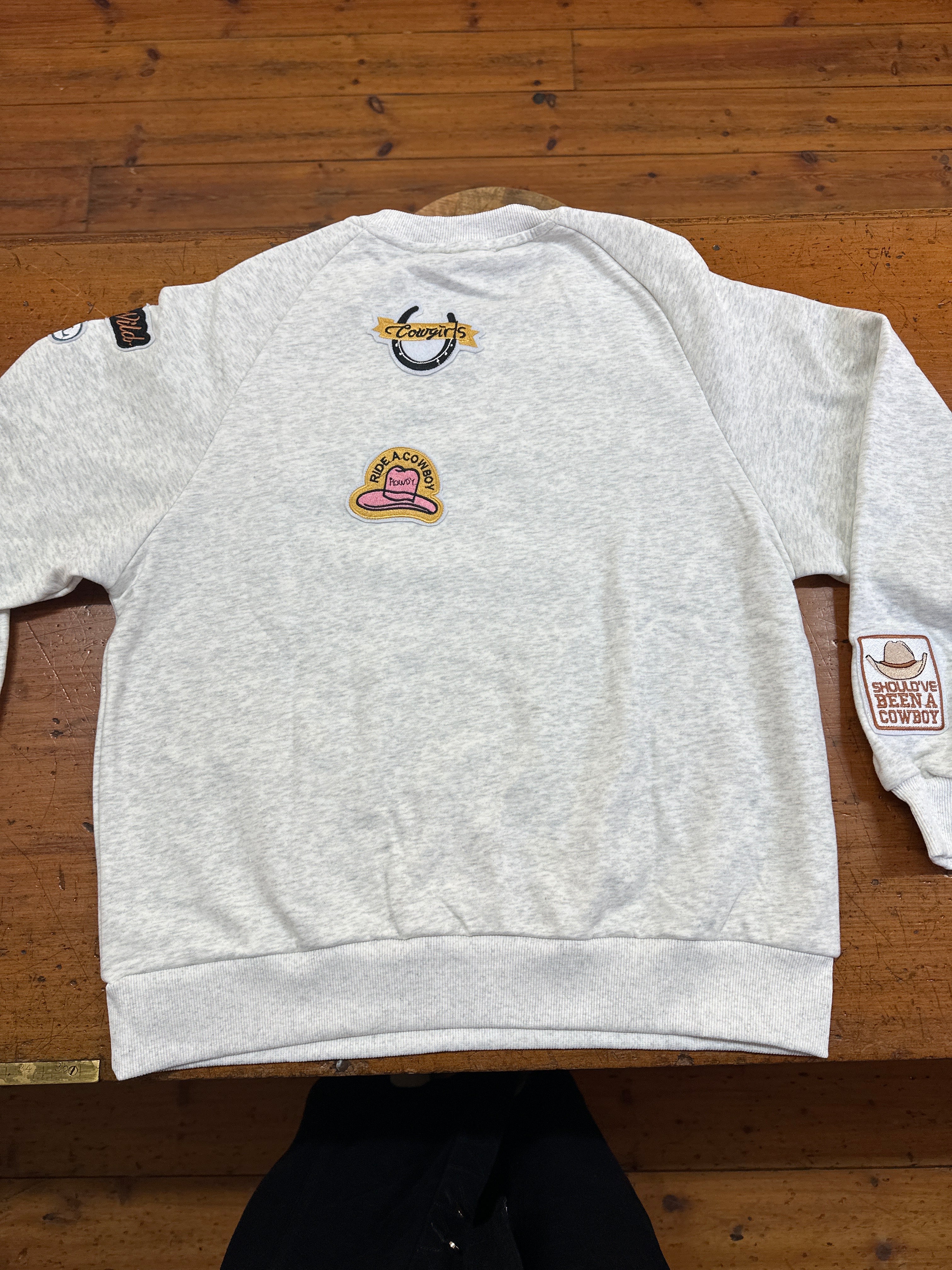 Blue B Cowboy Patch Casual Sweater