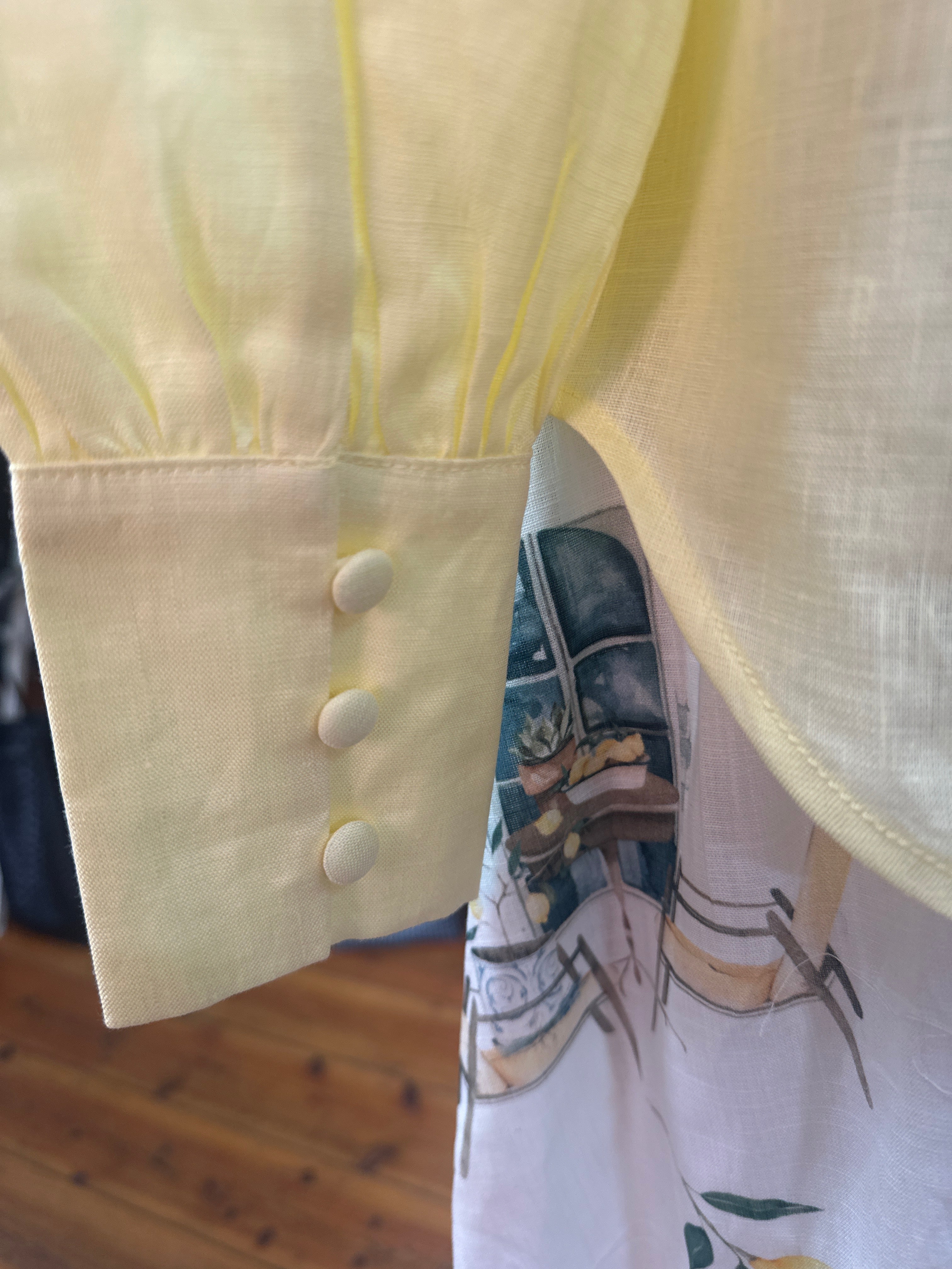 Fria Pure Linen Lemon Blouse