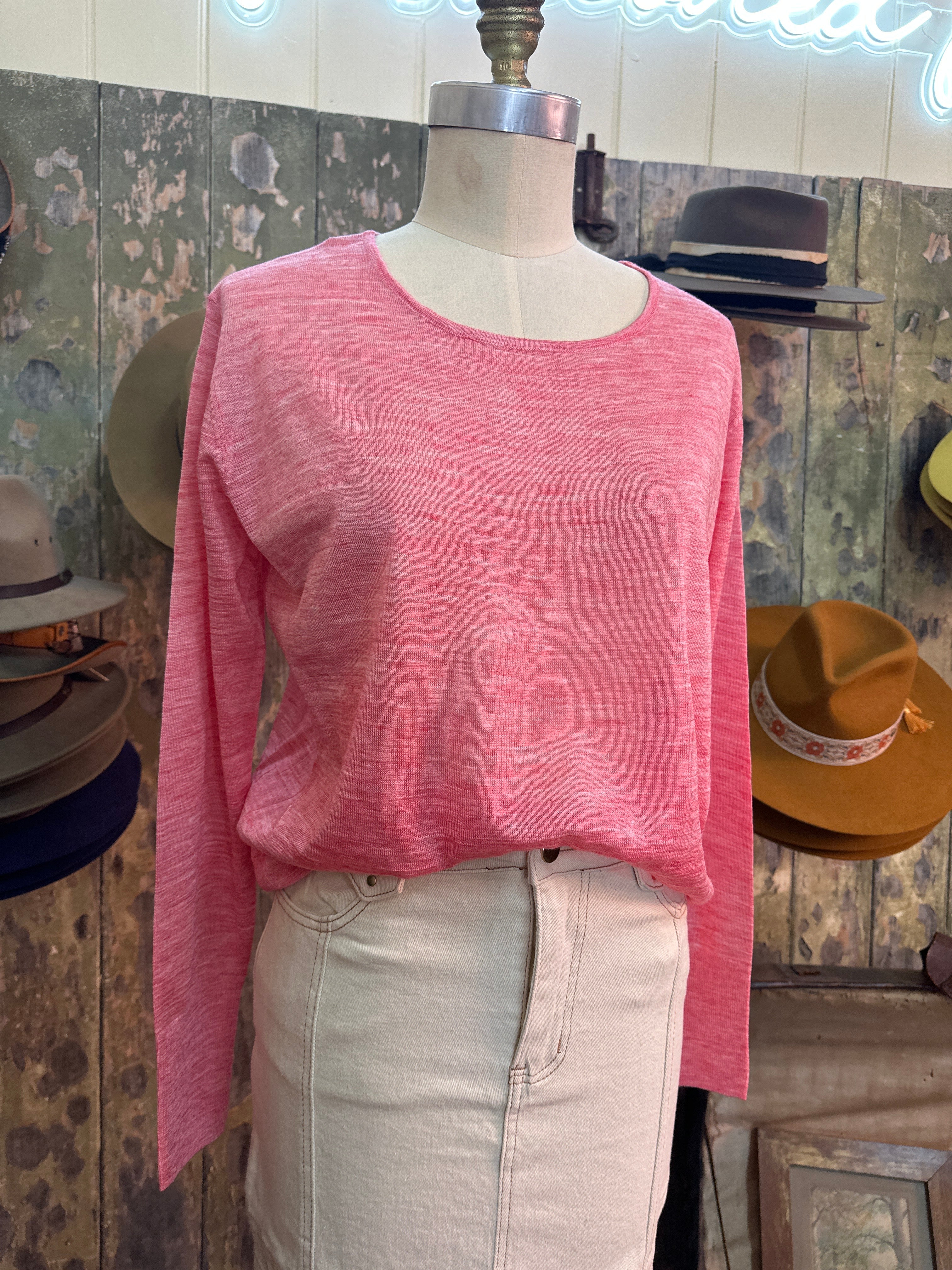 x 365 Days Ava Crew Wool Mix Basic Rose Pink