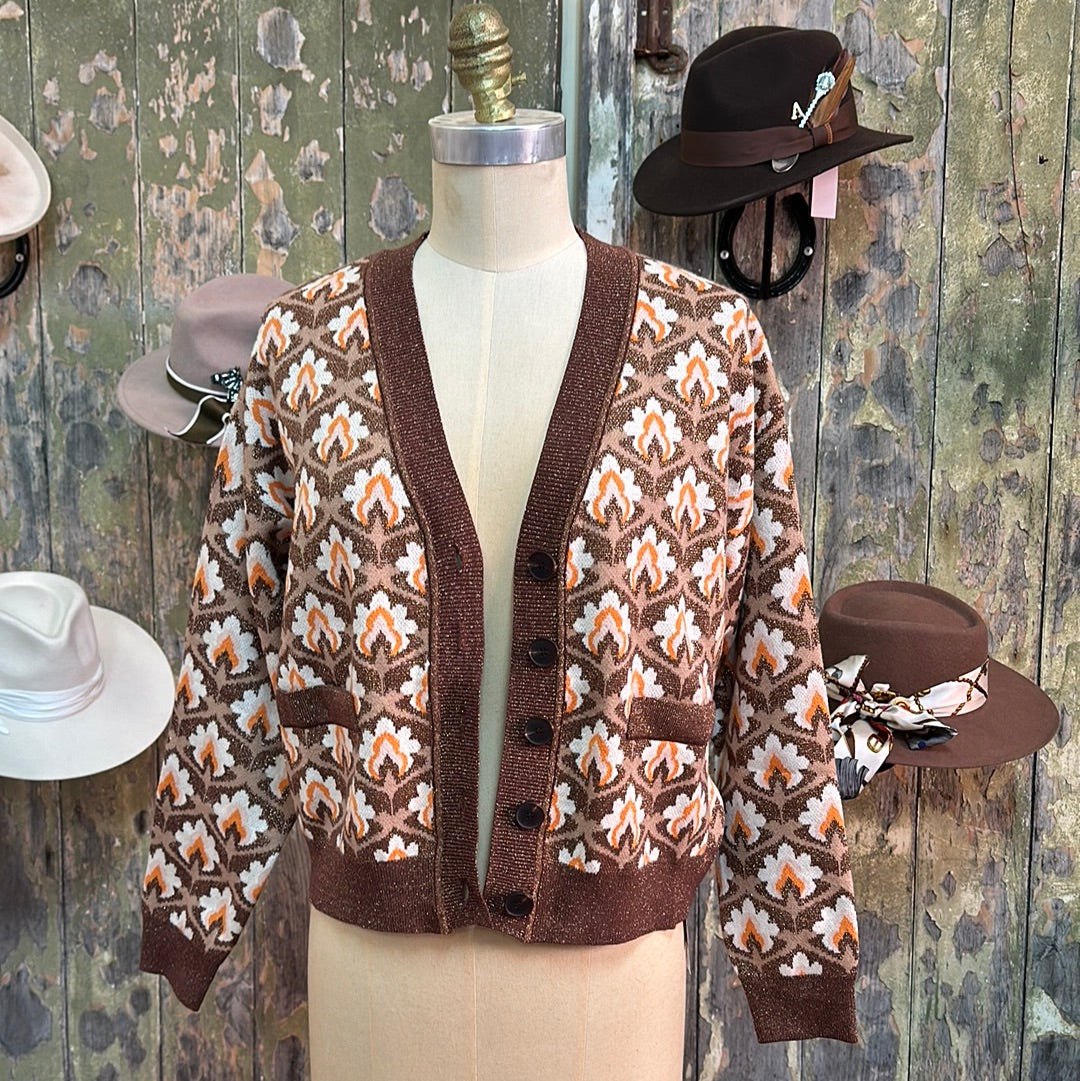 Your Closest’s Happy Hour Glitter V - neck Cardigan