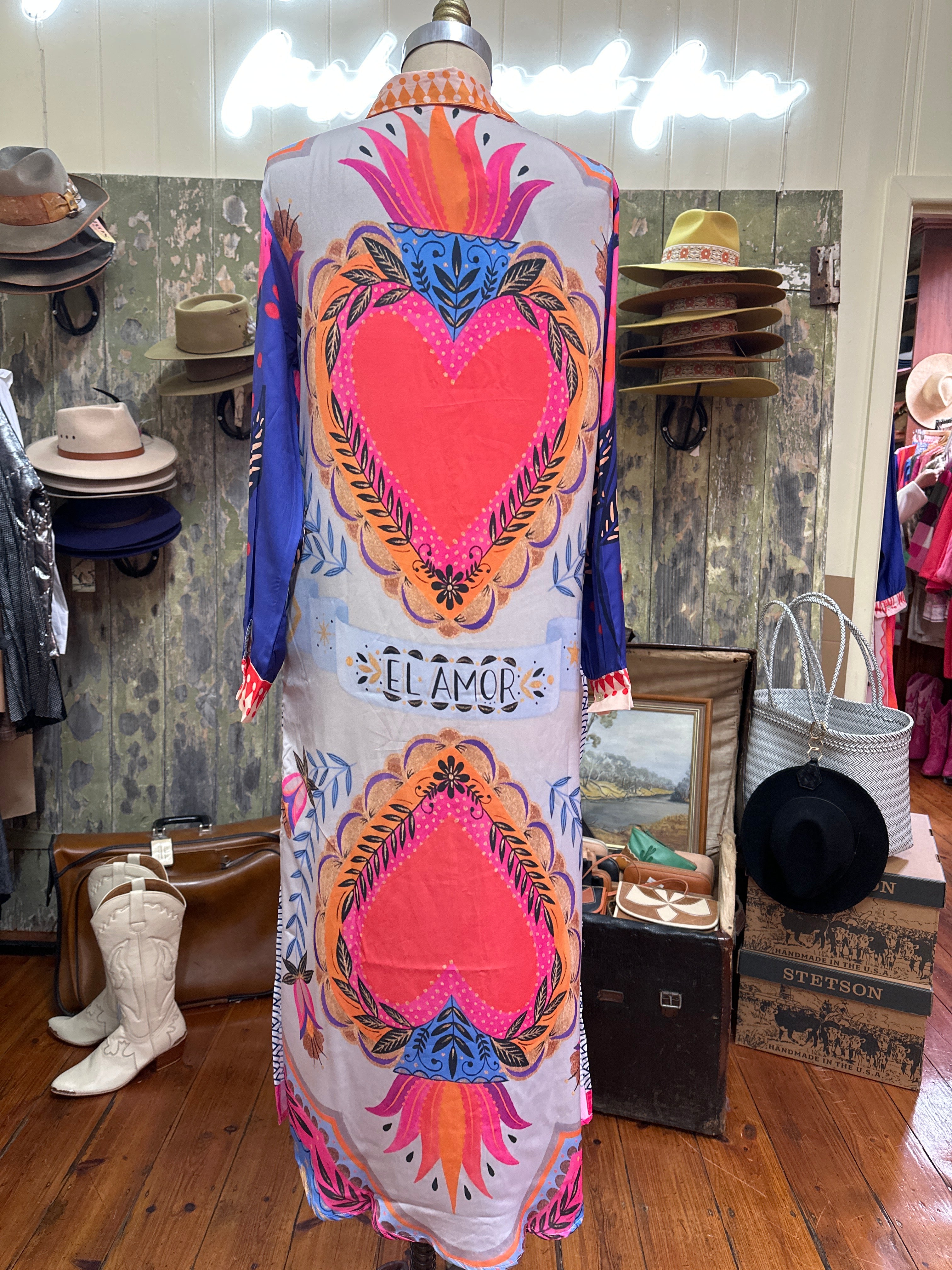 Italian Star Bleeding Heart Print Shayla Dress