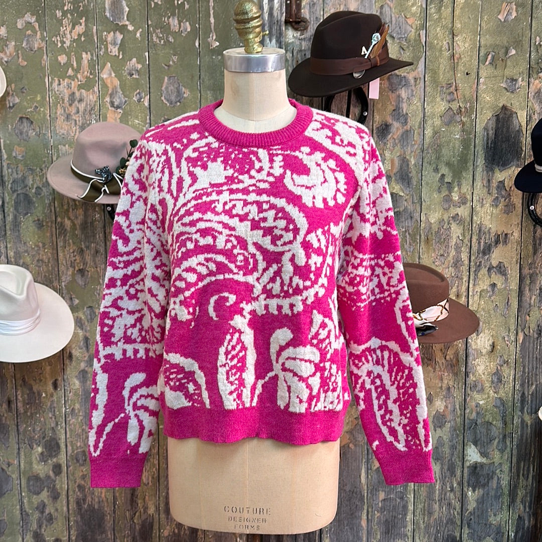 Your Closet’s Happy Hour Paisley Graphic Jumper