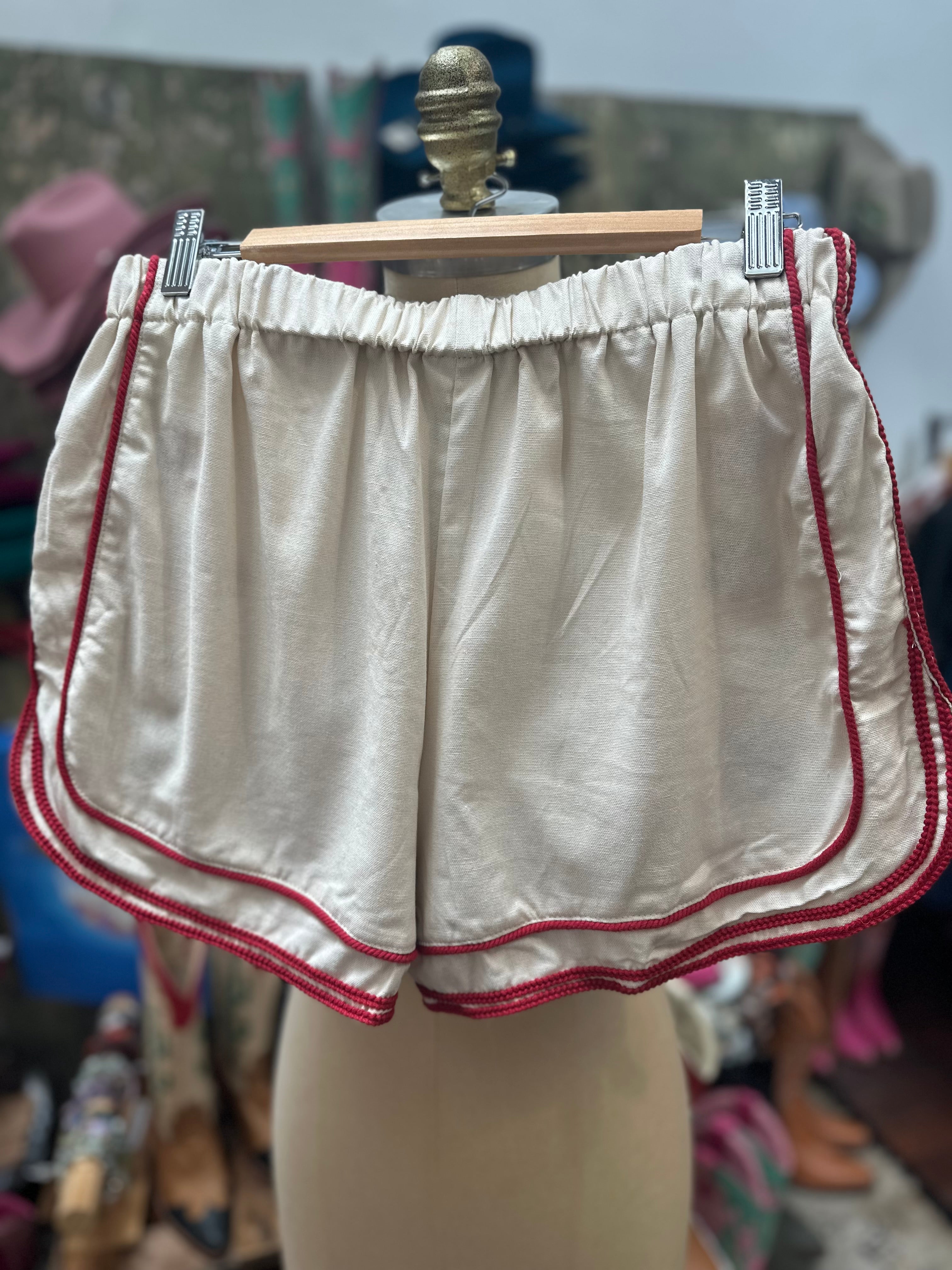 Aria Embroidered Linen Shorts