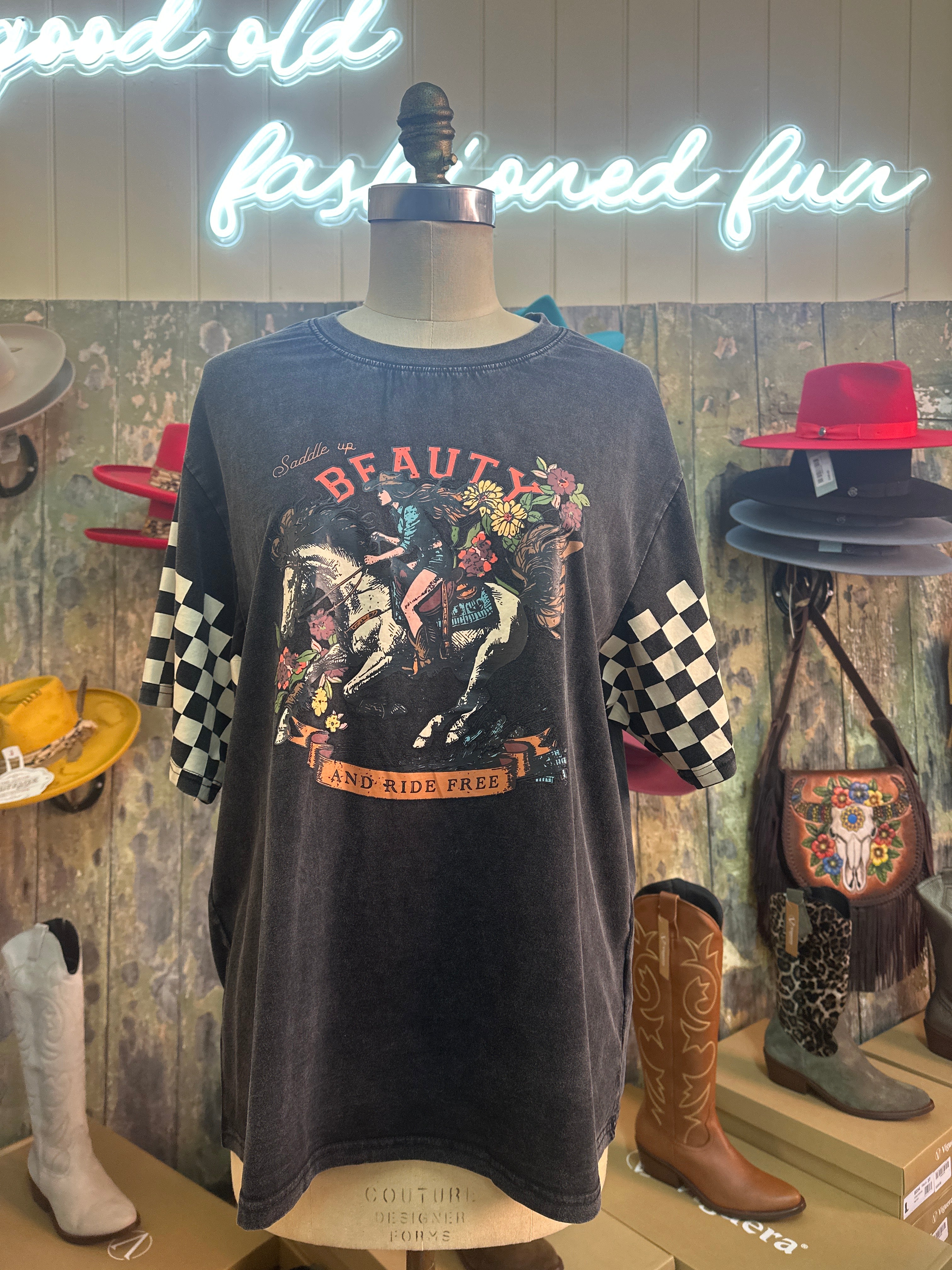 Paper Heart Exclusive Print Saddle Up Beauty T.Shirt