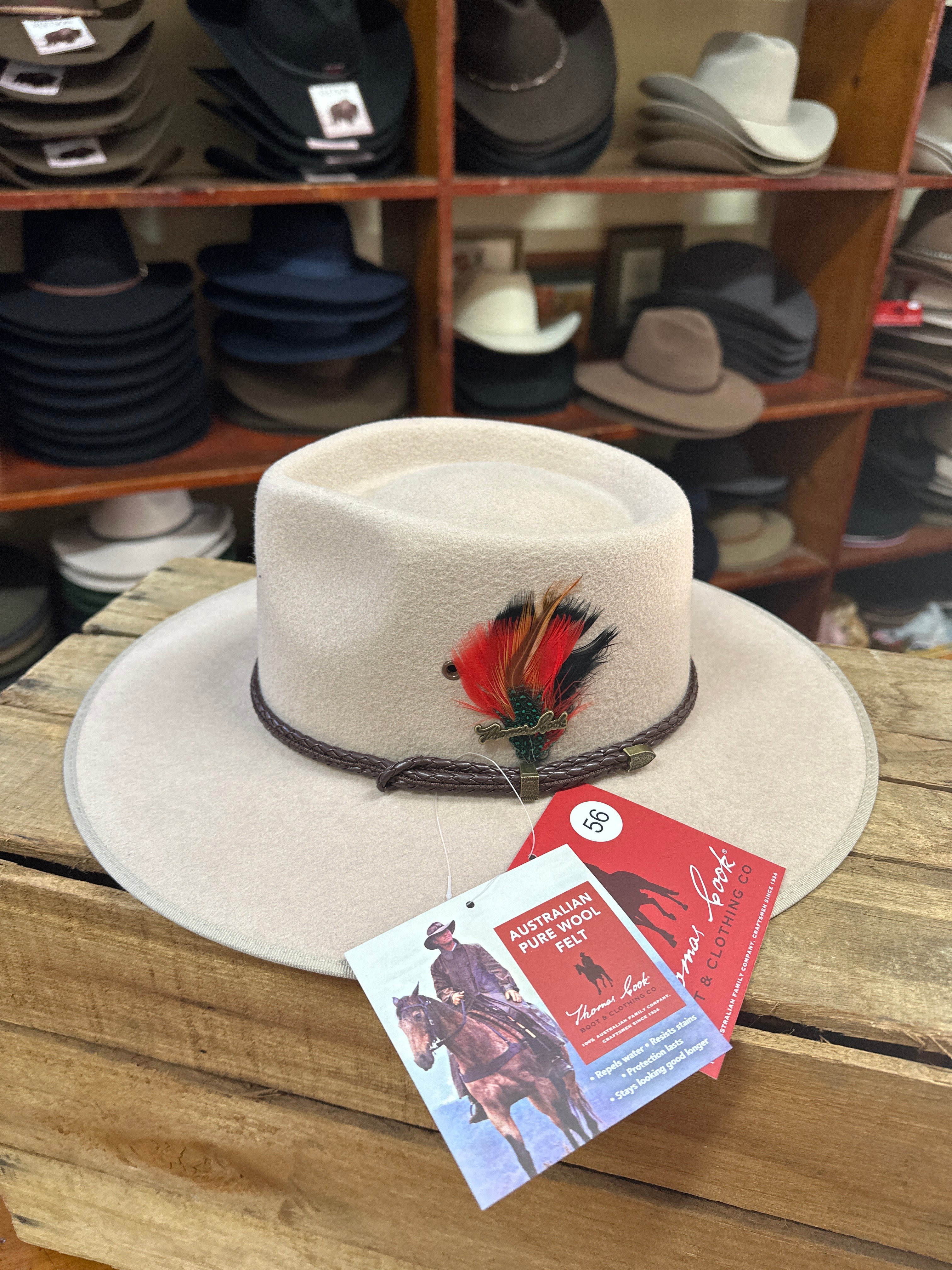 Thomas Cook Drover Australian Pure Wool Felt Hat Sand