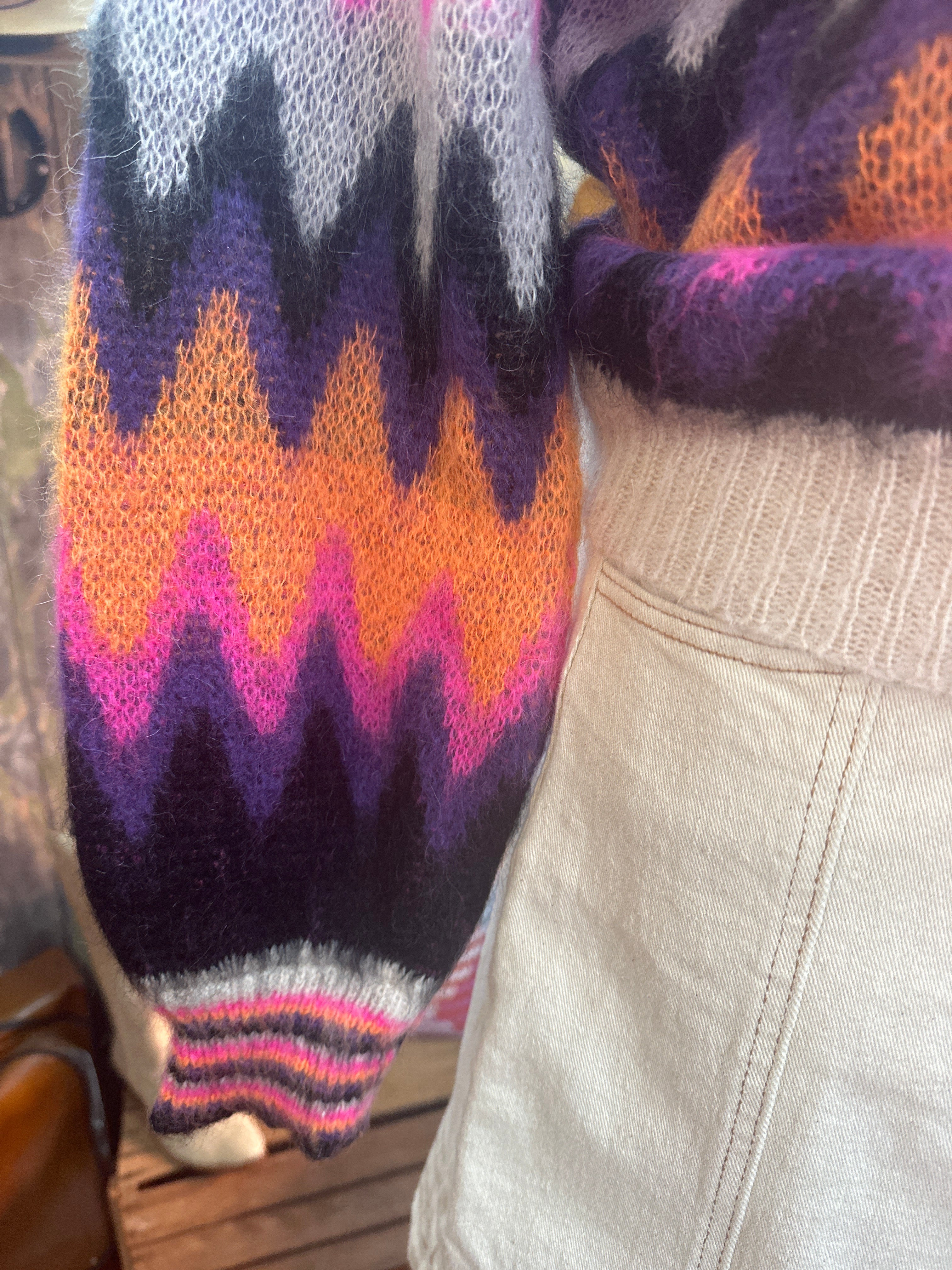 Italian Star Mohair Razz Knit Jumper ORANGE