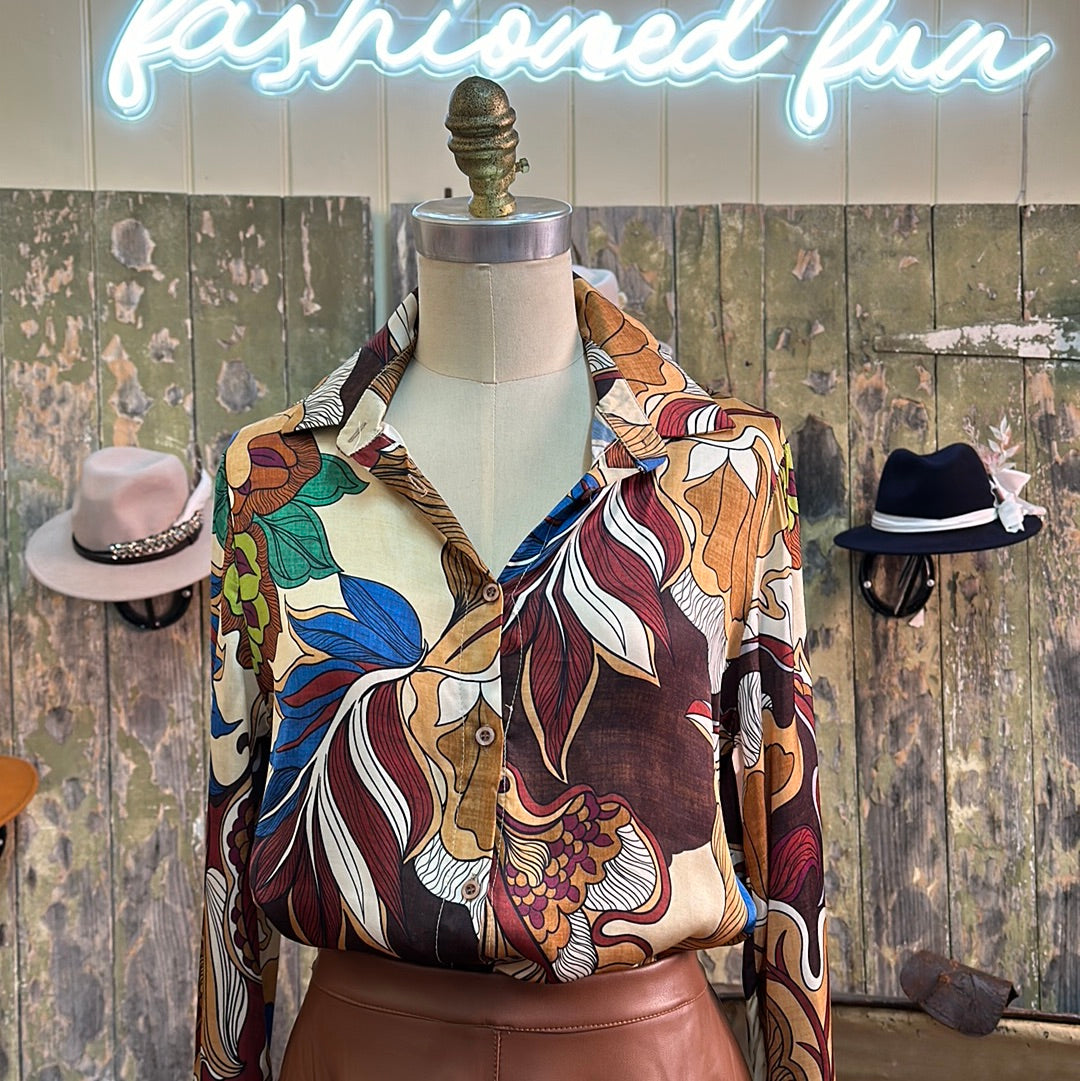 Urban Luxury Viscose Multi Patterned Shirt