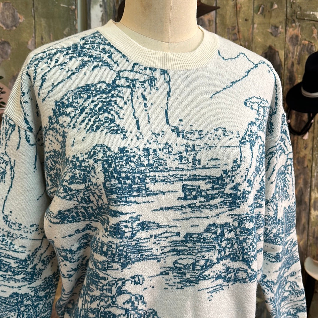 Your Closet’s Happy Hour Landscape Pattern Jumper