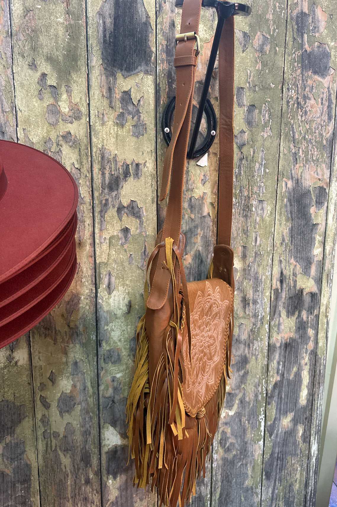 Urban Dust Mandala Carved Cow Skin Bag (Large)