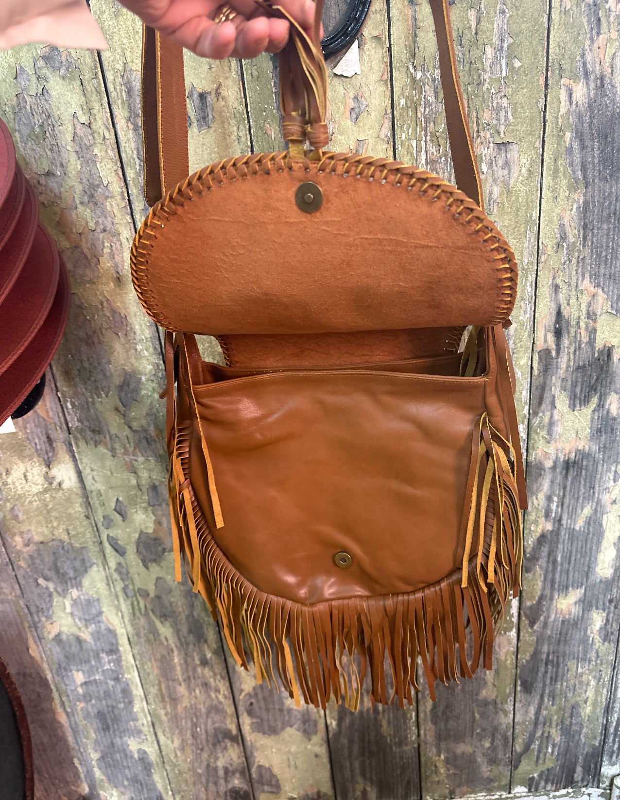 Urban Dust Mandala Carved Cow Skin Bag (Large)