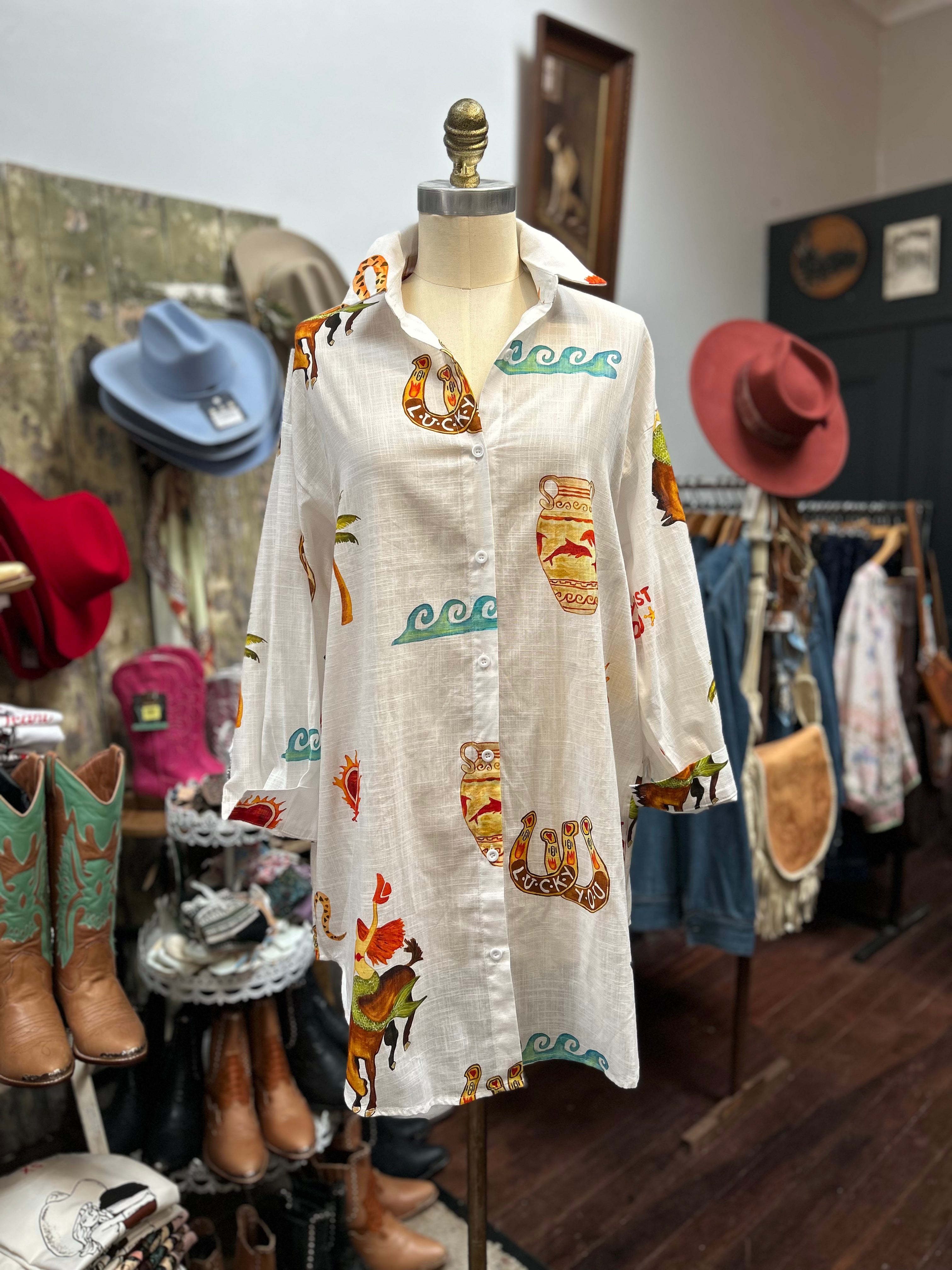 By Frankie Mermaid Rodeo Shirt Dress