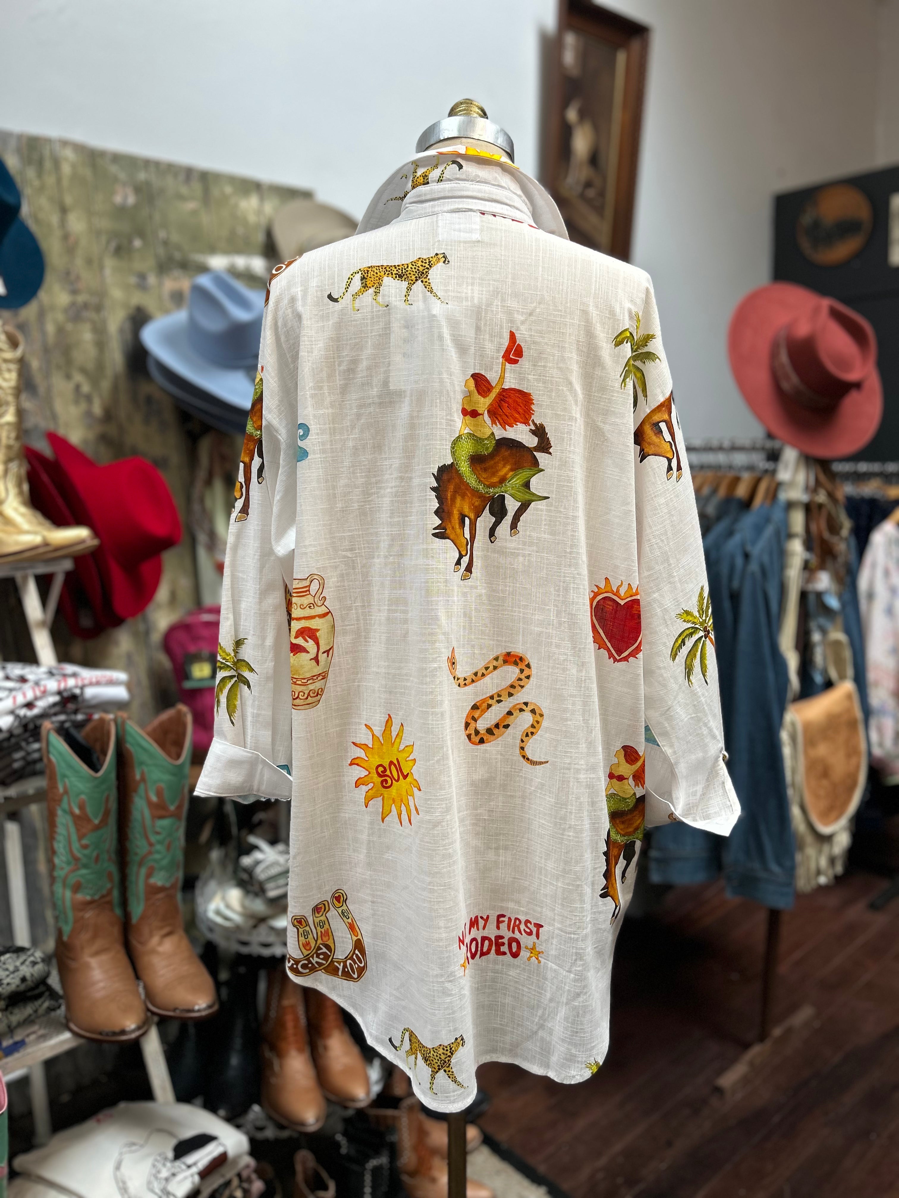 By Frankie Mermaid Rodeo Shirt Dress