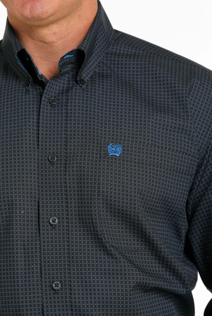 Cinch Navy Check Contrast Shirt MTW1105515