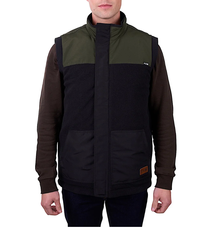 PURE WESTERN MENS RALPH REVERSIBLE VEST GREEN & BLACK