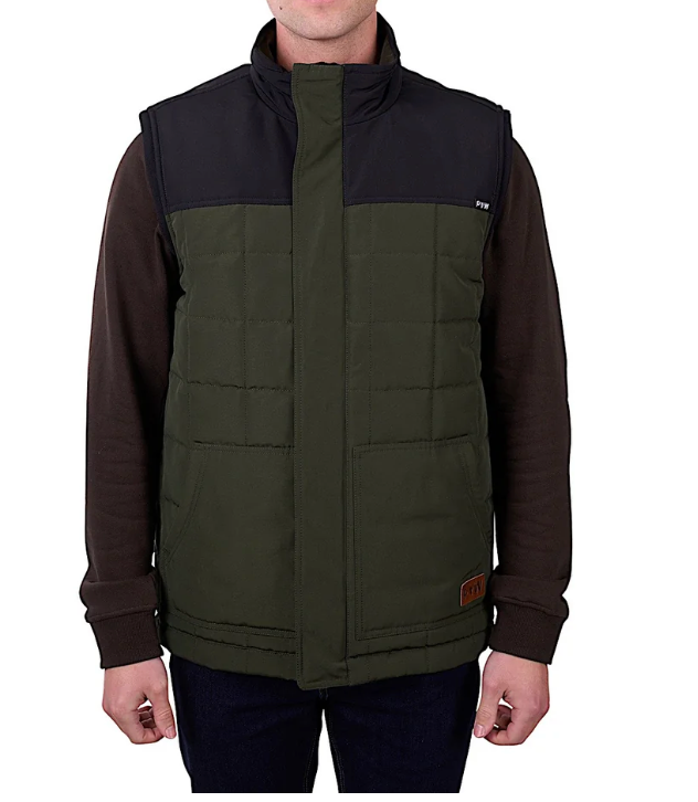 PURE WESTERN MENS RALPH REVERSIBLE VEST GREEN & BLACK