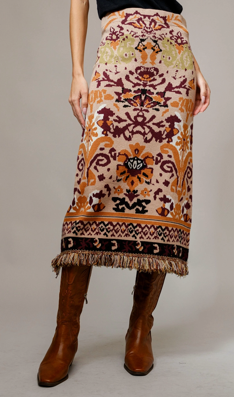 Blue B. Ethnic Knitted Skirt