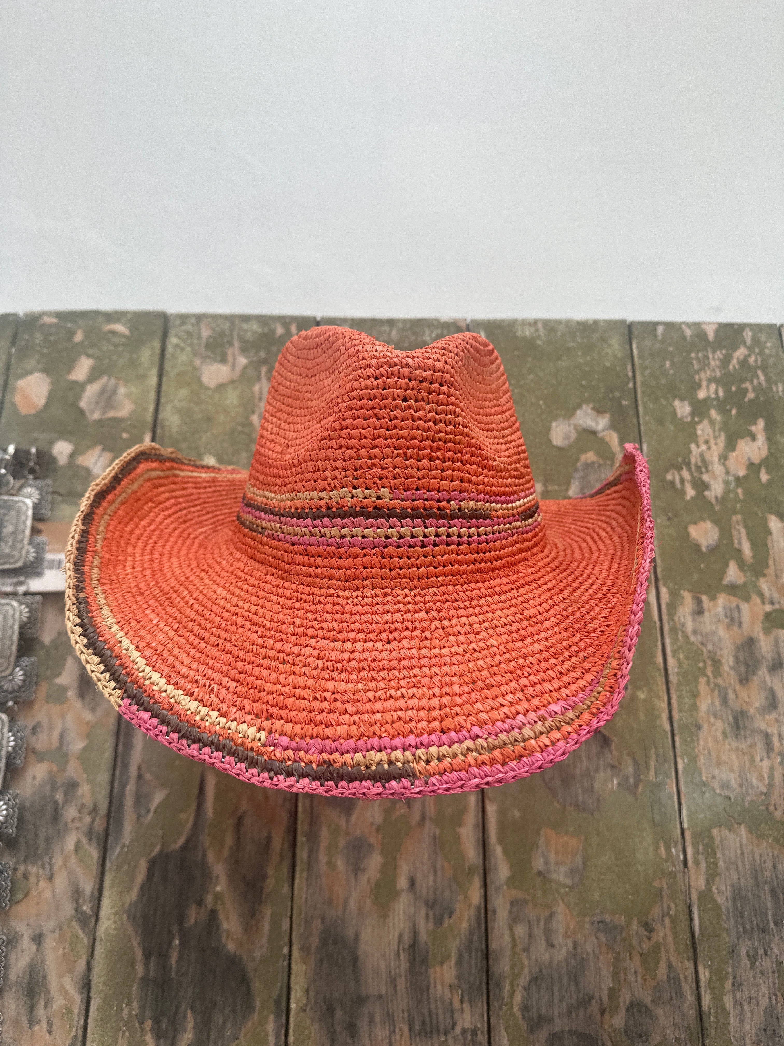 Avenel Driftwood Crochet Raffia Shapeable Western Hat