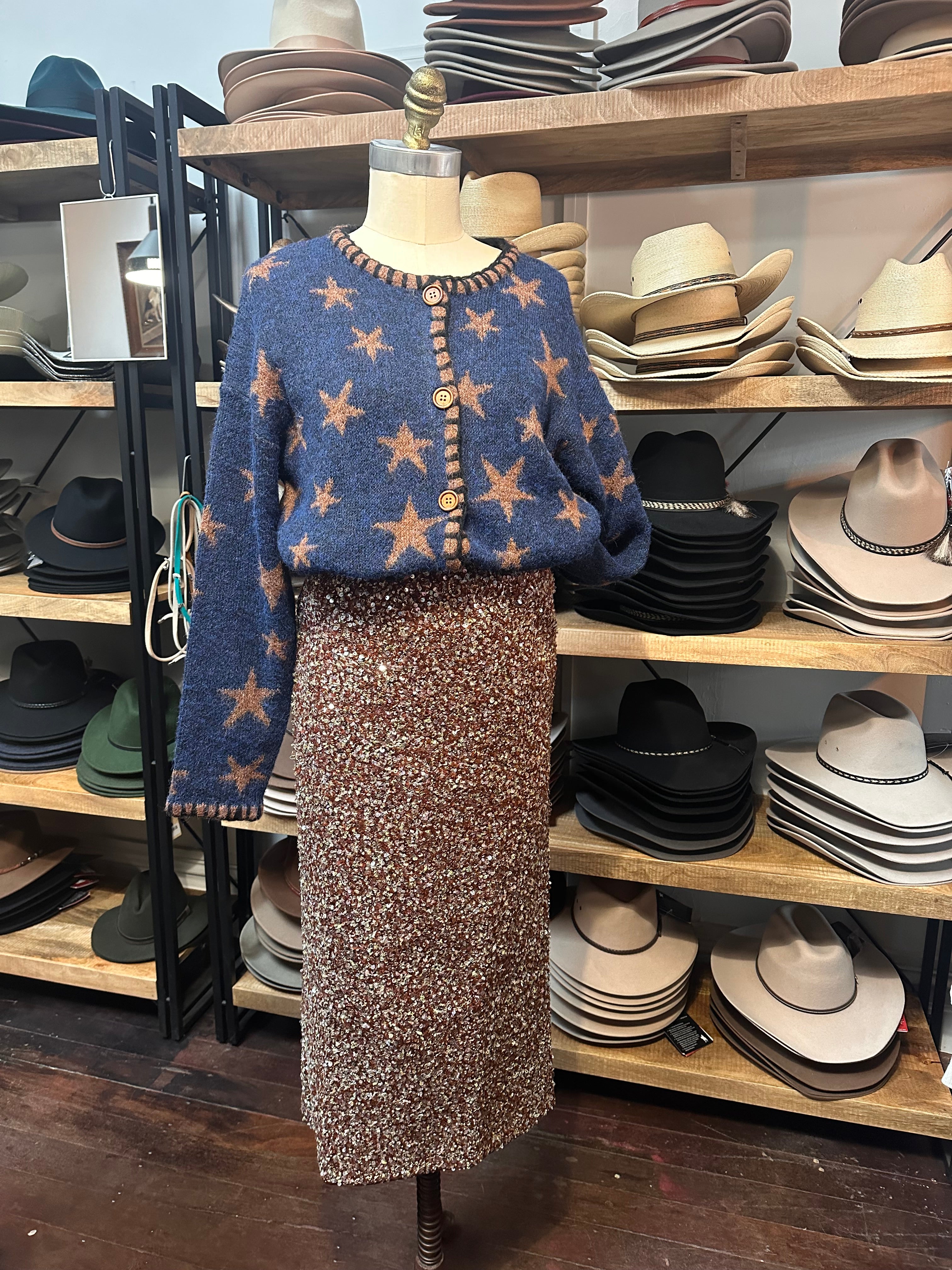 Star blanket stitch cardigan