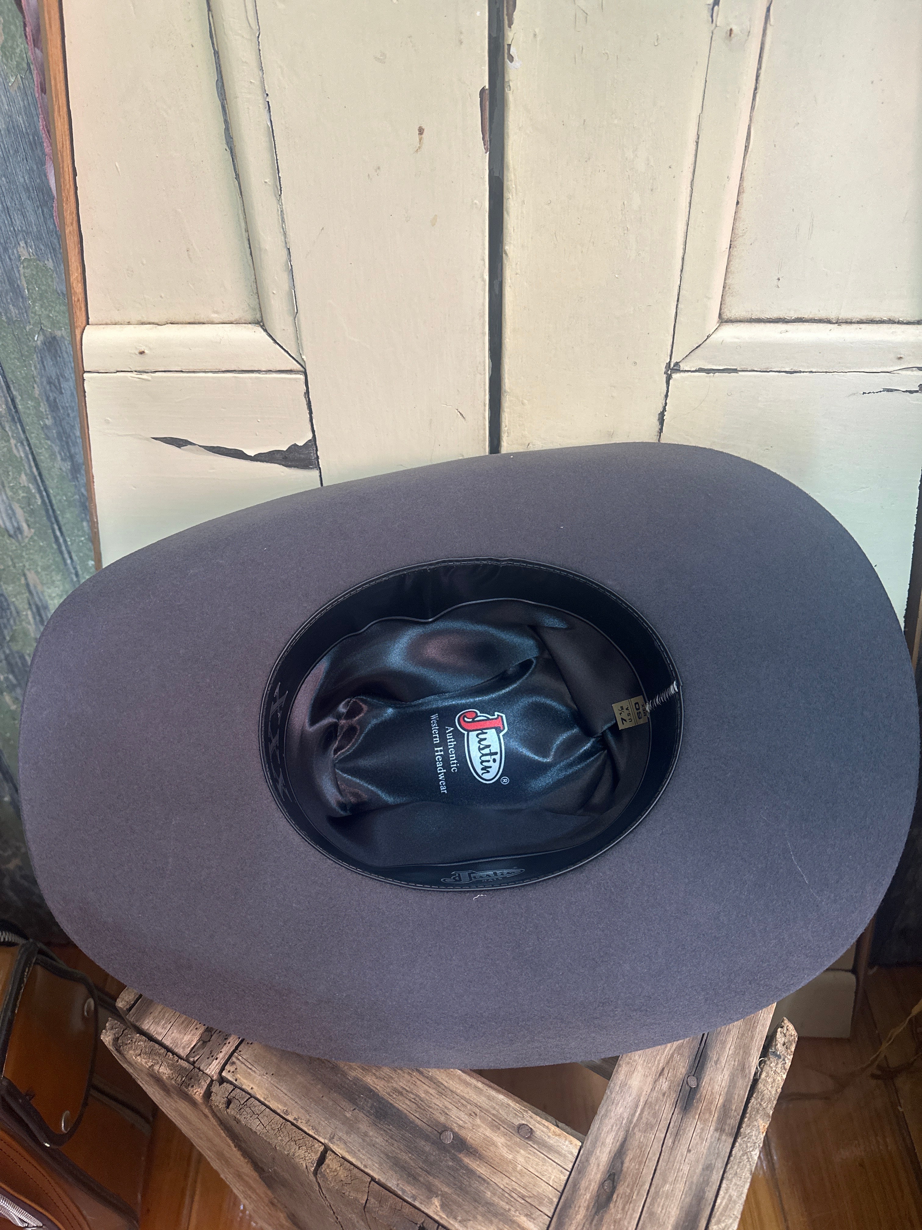 Justin Denton Wool Cowboy Hat Smoke
