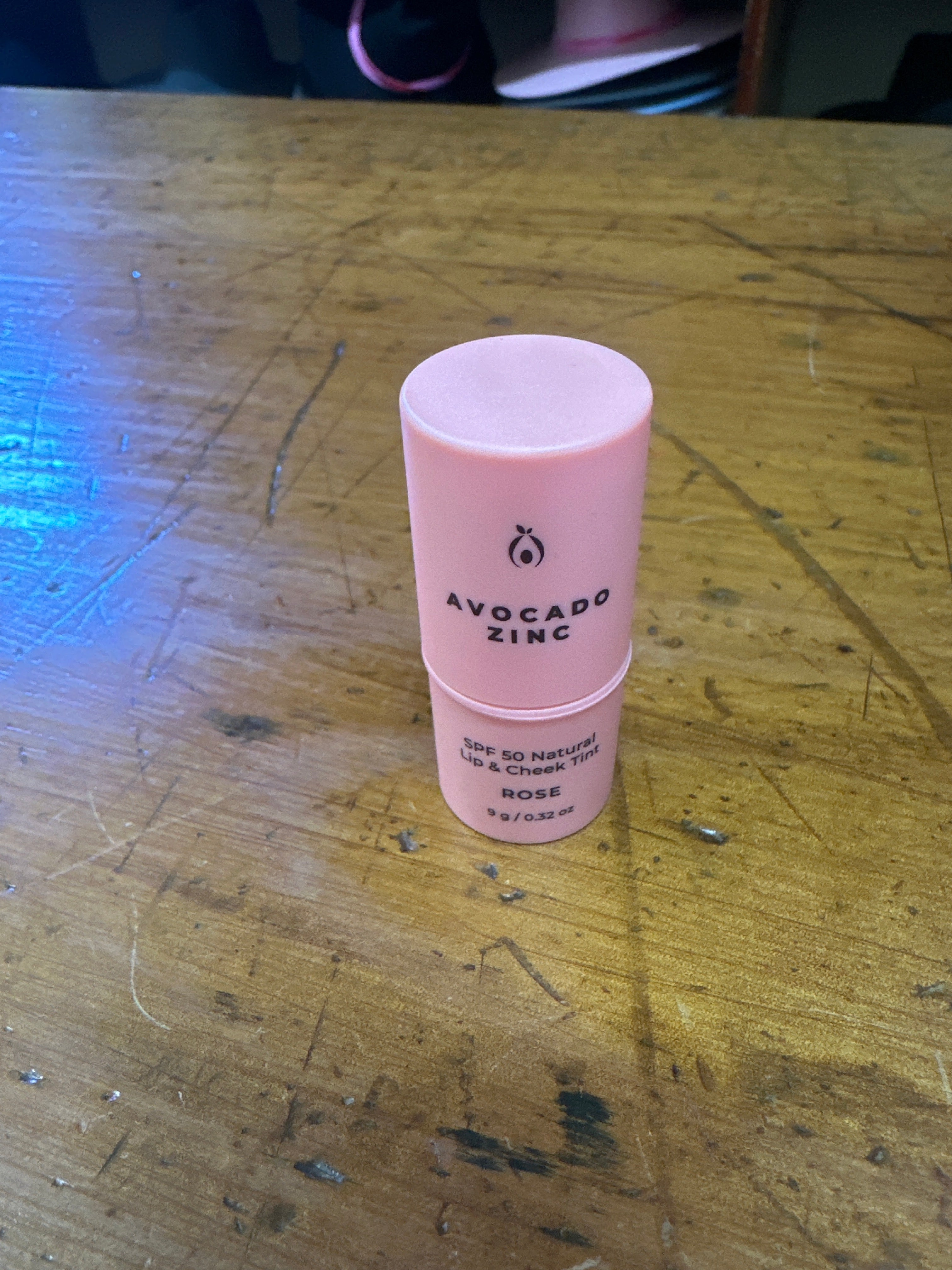 Avocado Zinc Lip Balm & Cheek Stain SPF 50 Natural