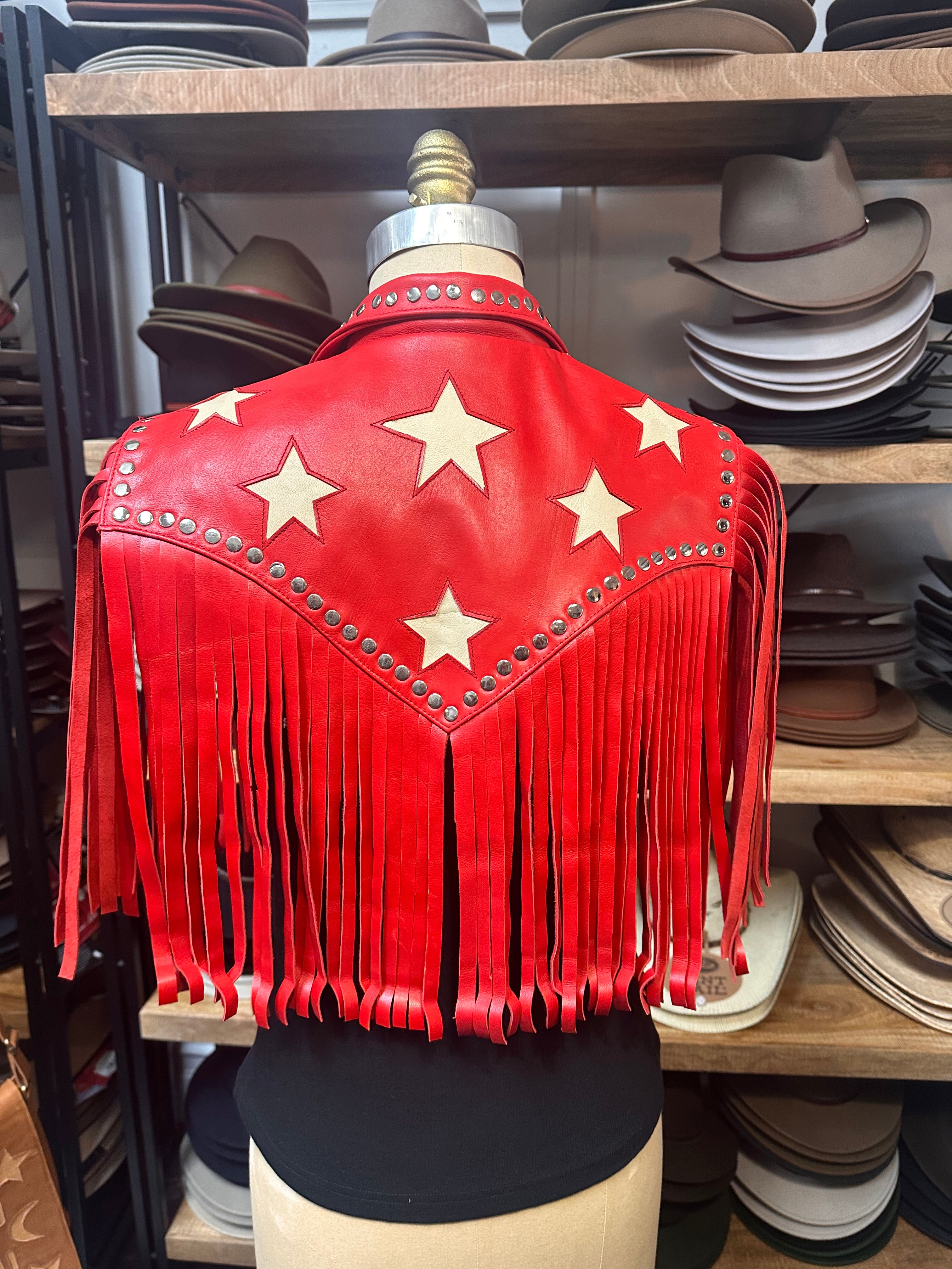 Urban Dust Star Fringe Leather Cape