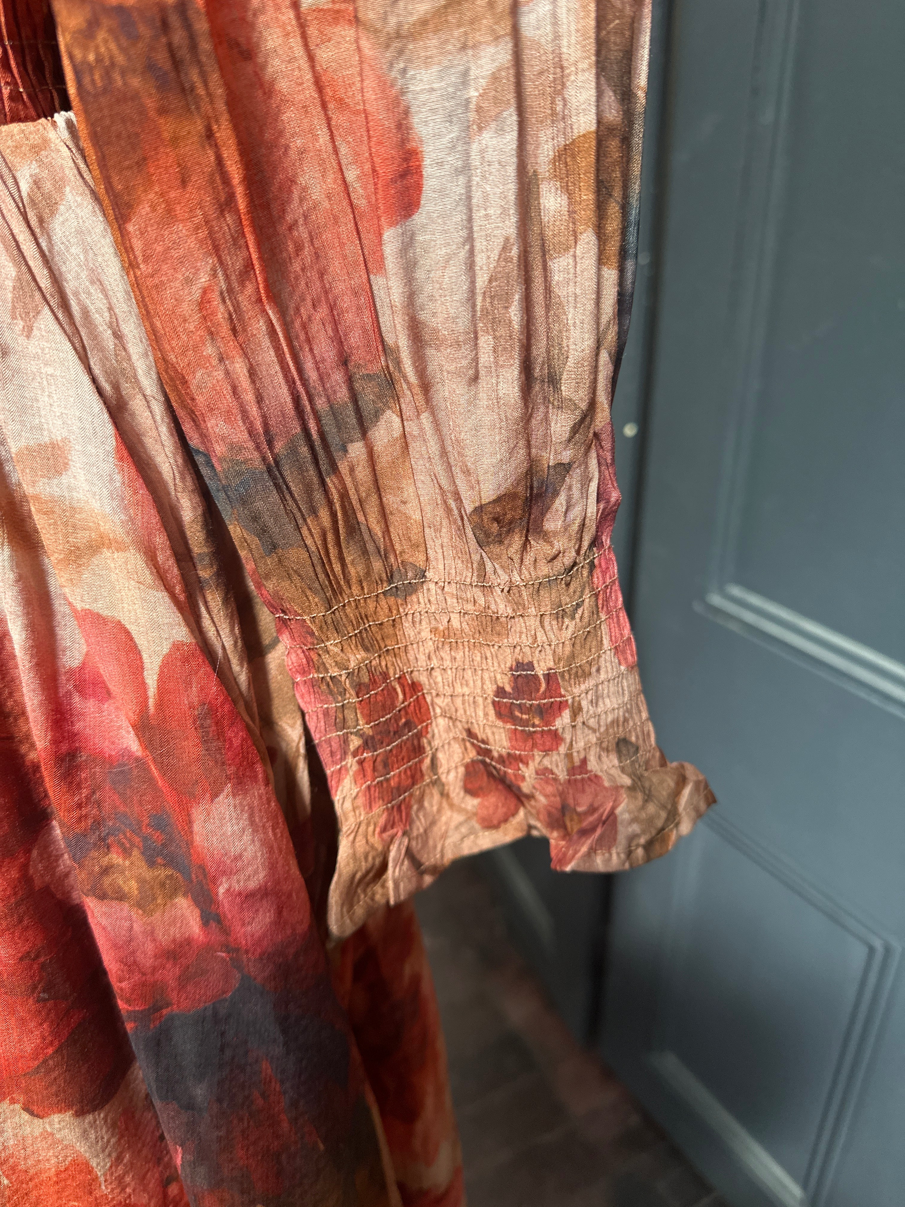 Fria Vintage Peony Button Thru Middi Dress