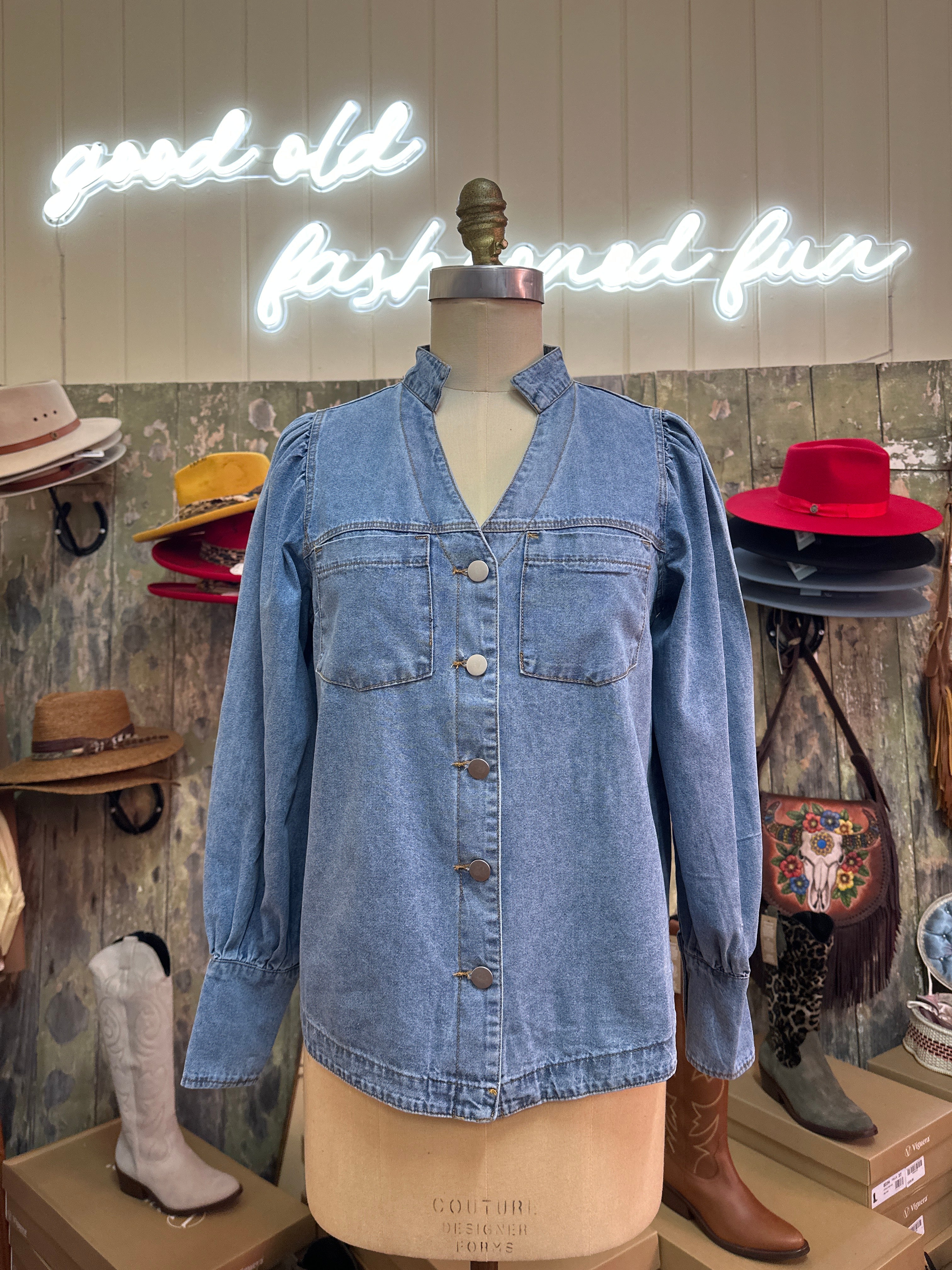 Fria Cotton Denim Shirt