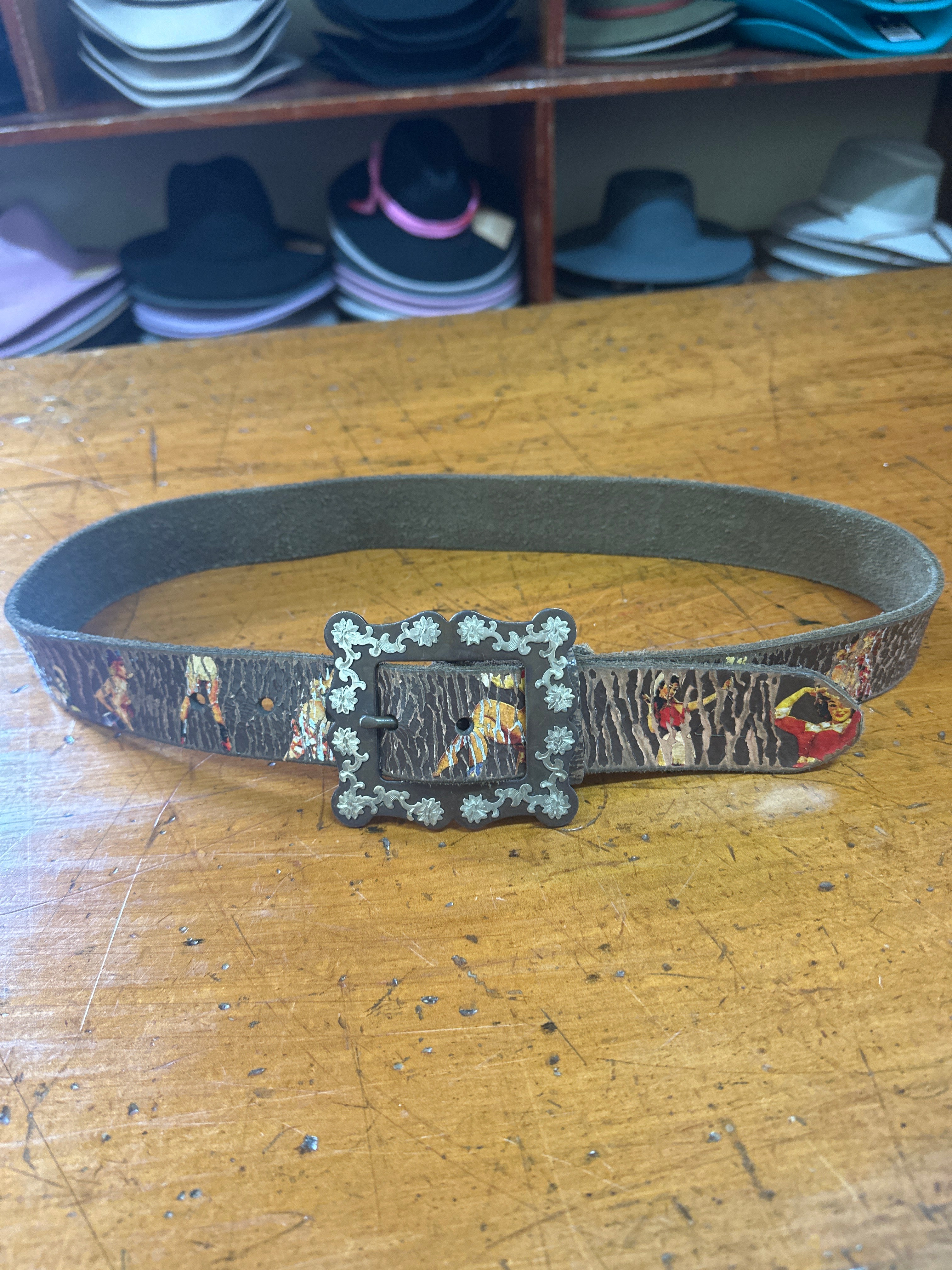 Vintage Leather Belt Retro Girl Silver