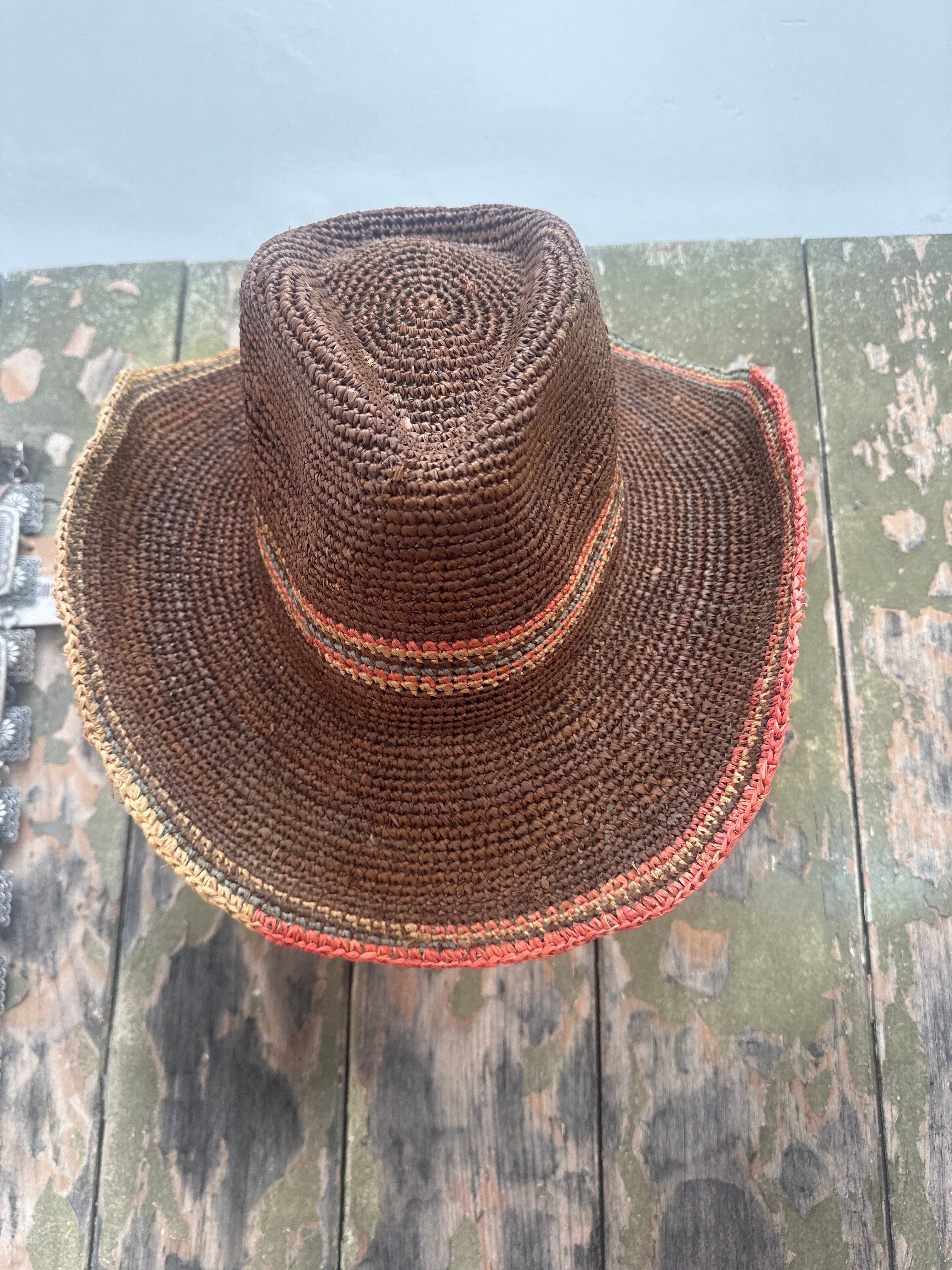 Avenel Driftwood Crochet Raffia Shapeable Western Hat