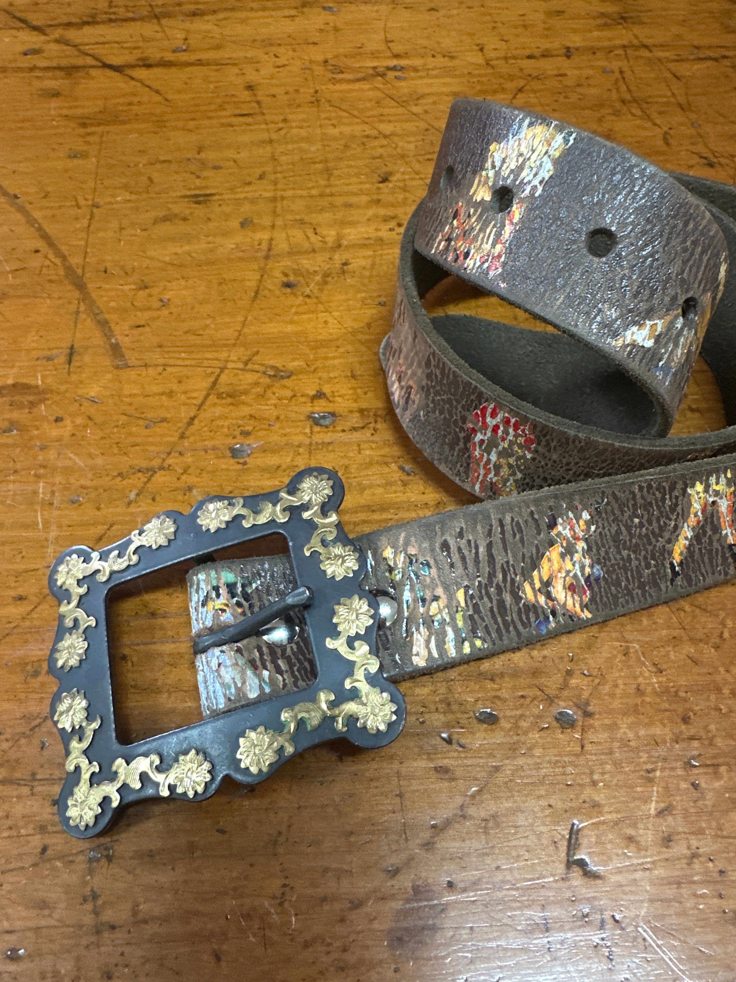 Vintage Leather Belt Retro Girl
