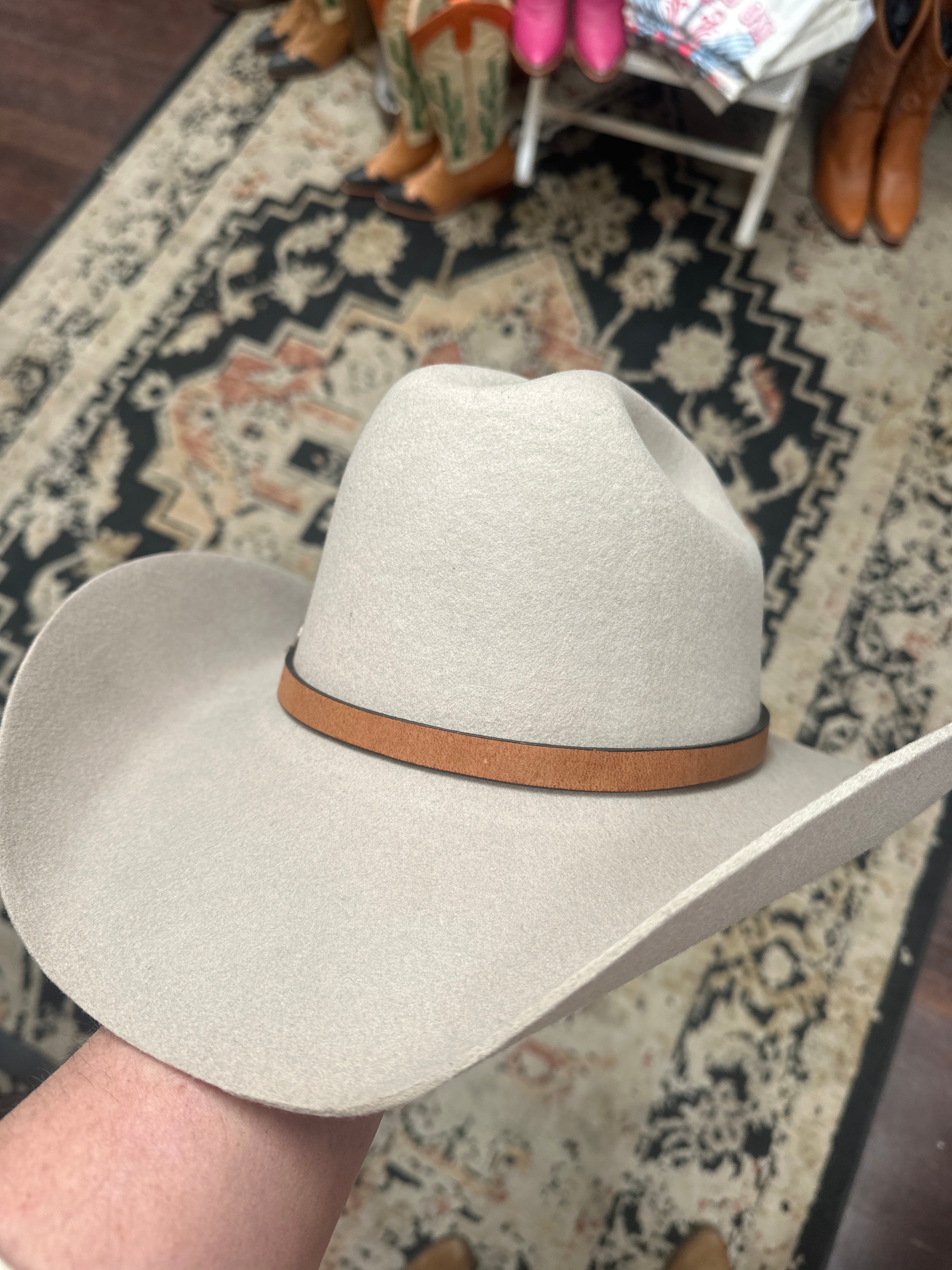 Western Brown leather Hank Hat Band