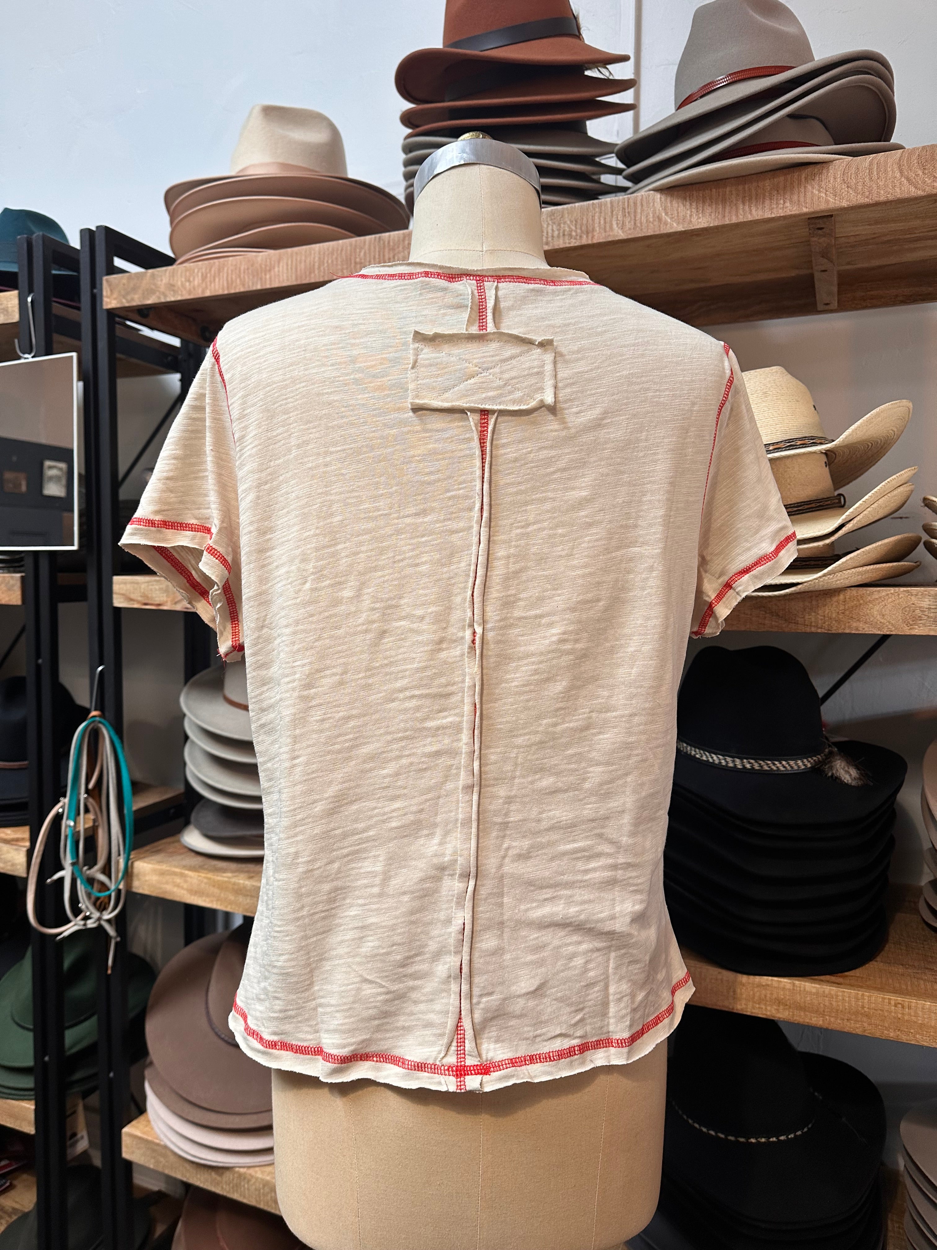 Raw Edge Boot Embroidery T.Shirt