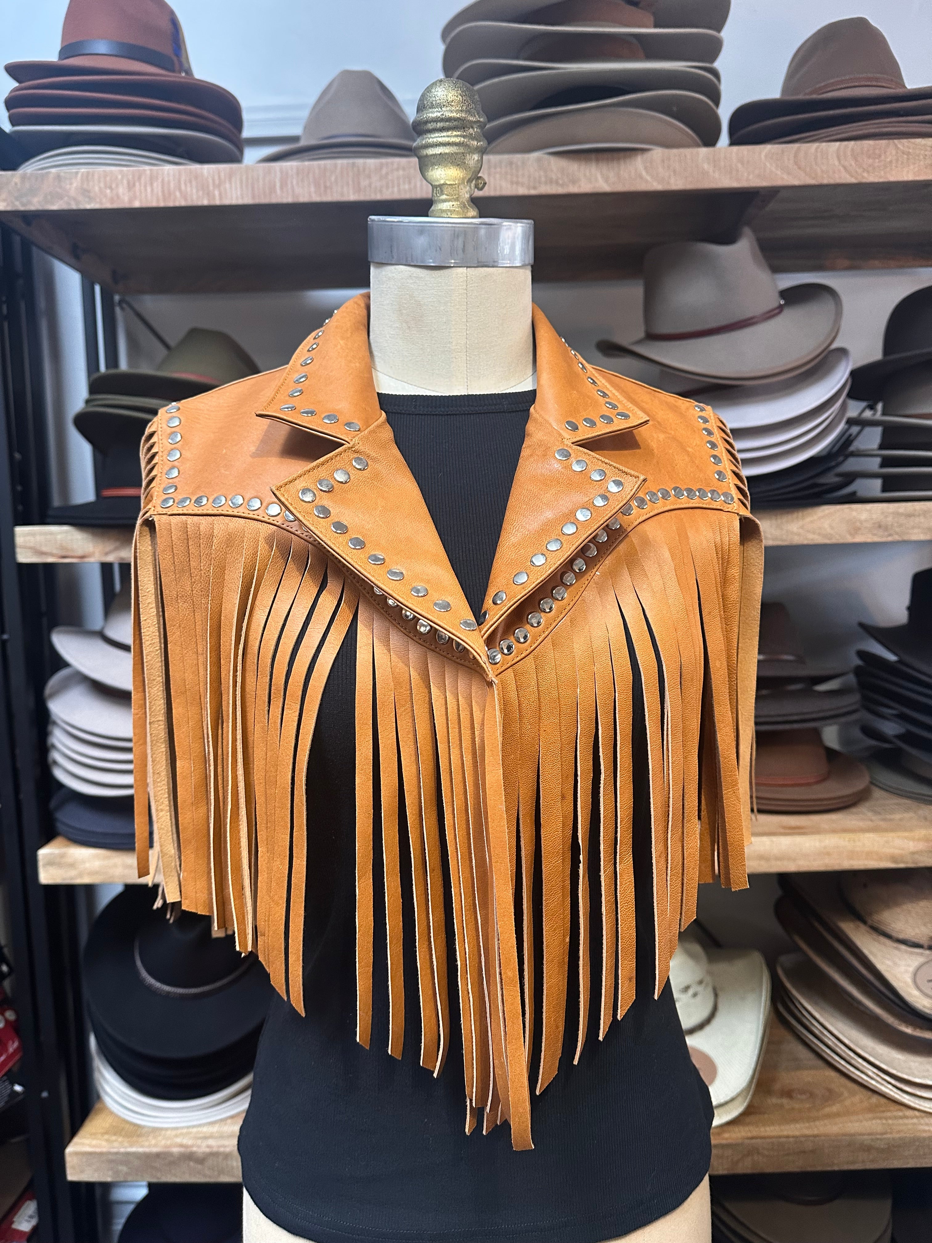 Urban Dust Star Fringe Leather Cape